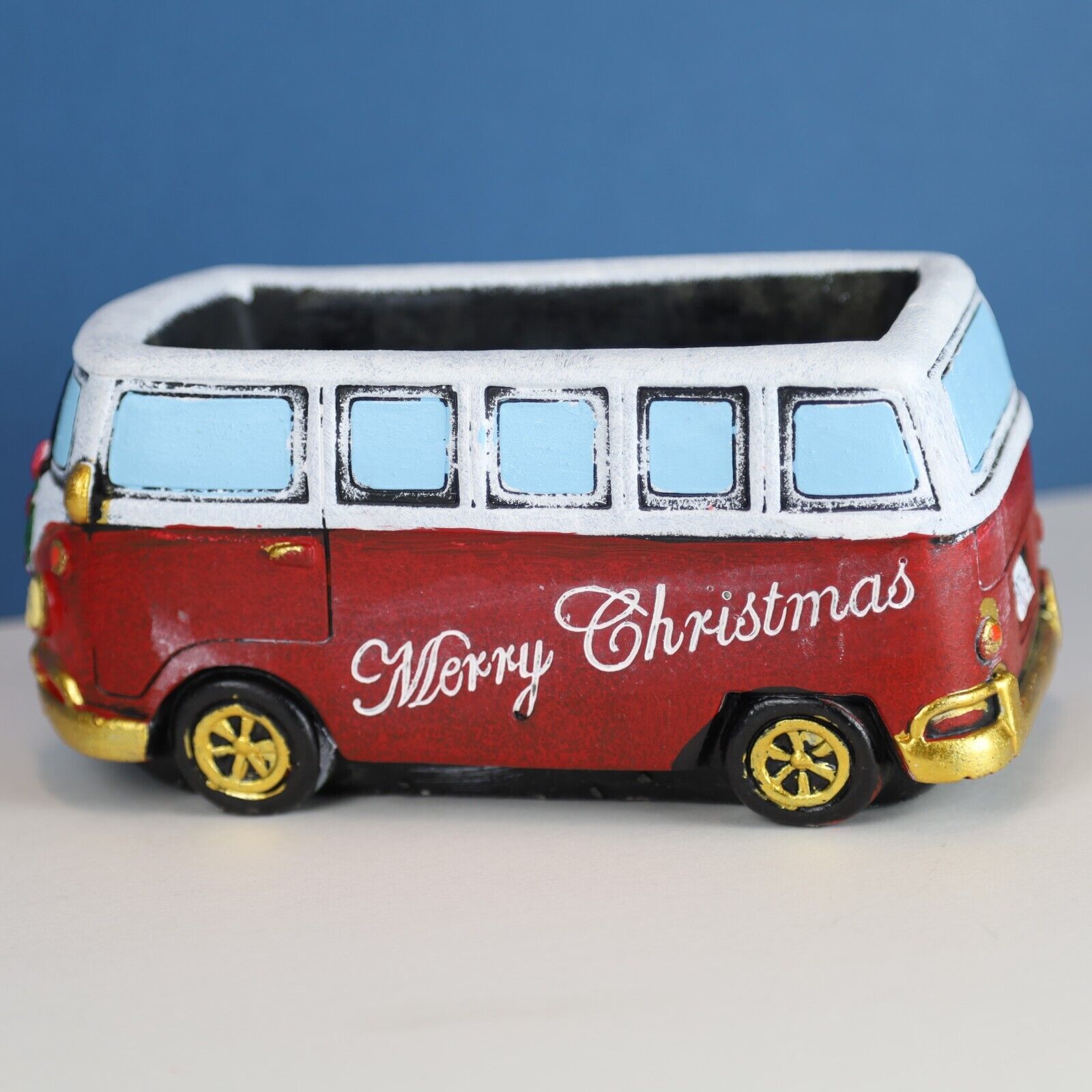 campervan plant pot Christmas Red Campervan Planter Garden Plant Flower Retro Pot 11cm Cem – Fyne Finds