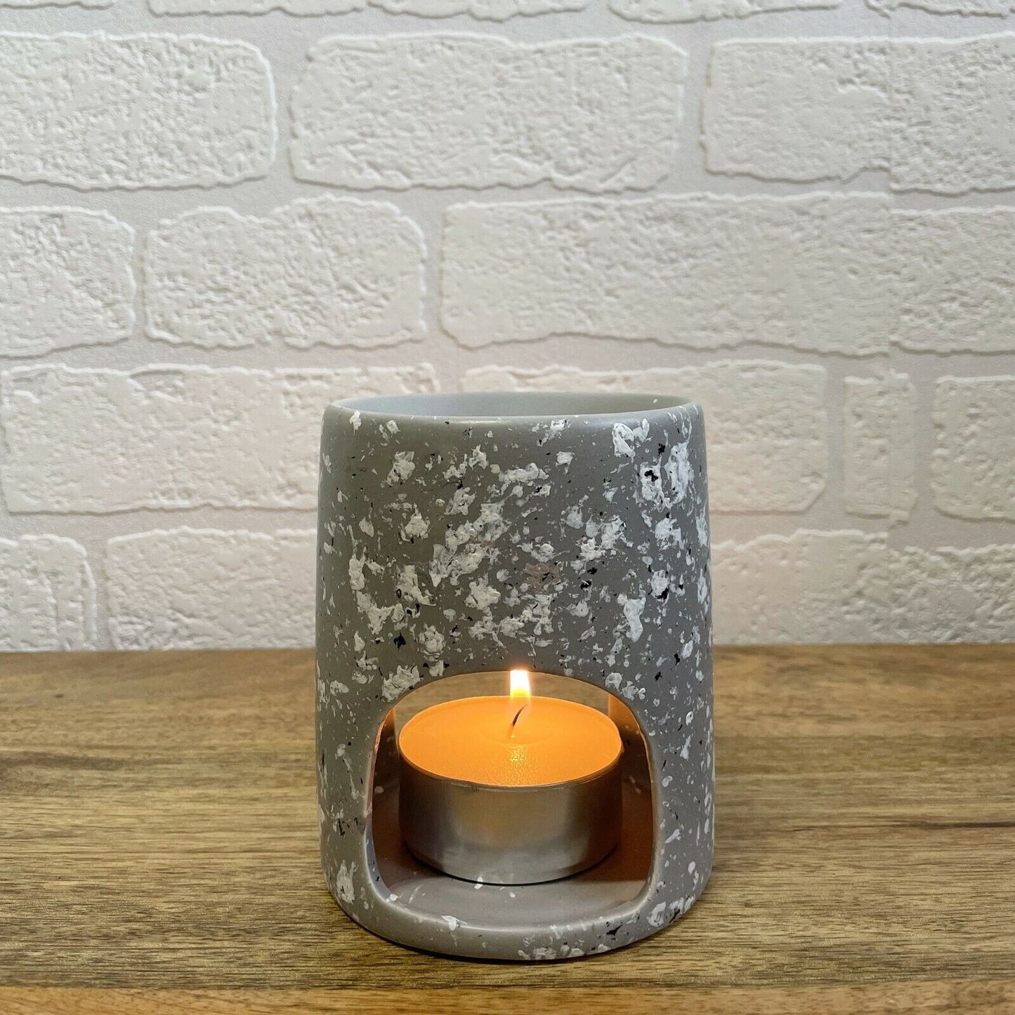 Terrazzo Effect Speckled Wax Melt Oil Burner Ceramic Tea Light Candle Holder
