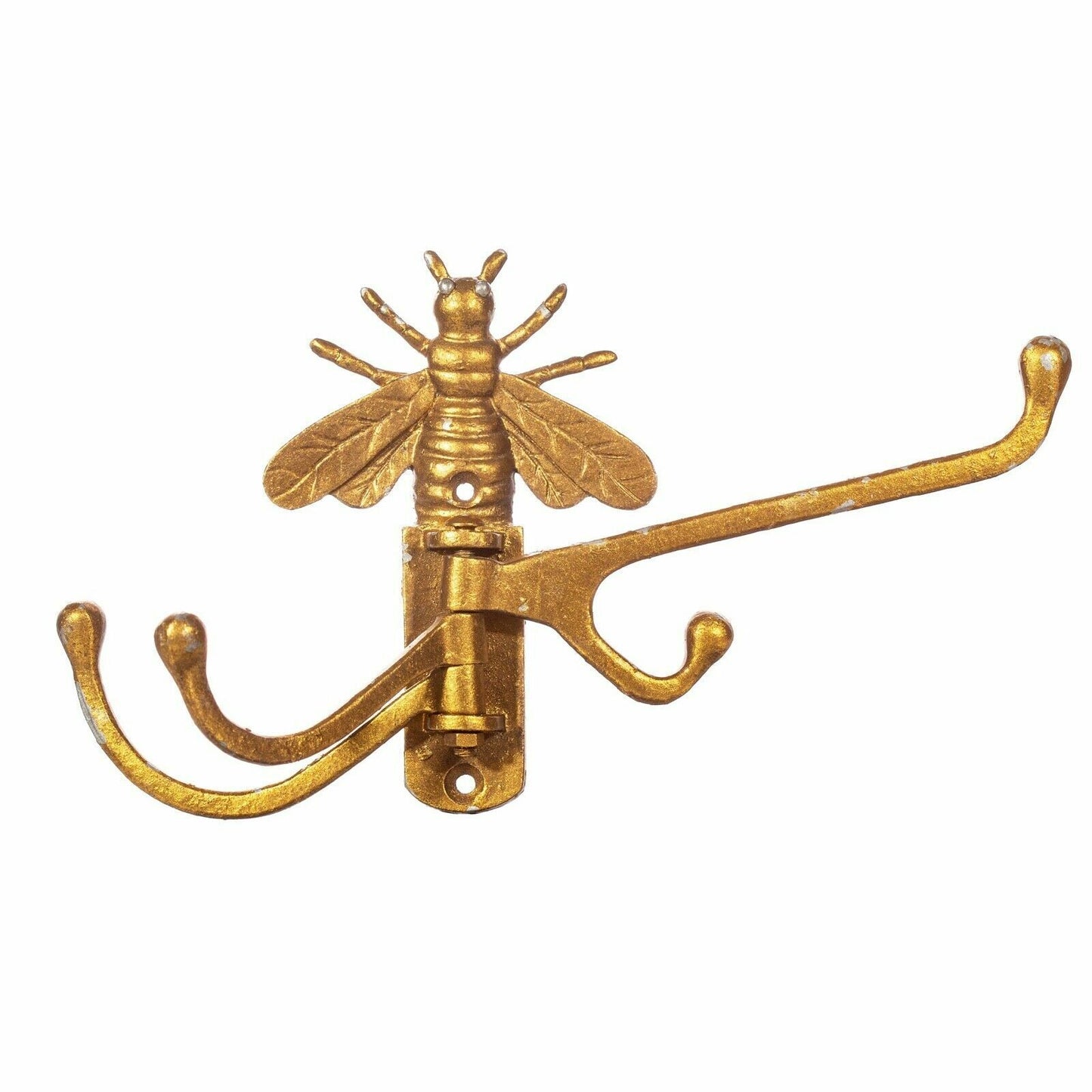 Metal Clothes Hook Bee 4 Coat Scarf Hangers Wall Mounted Vintage Chabby Chic