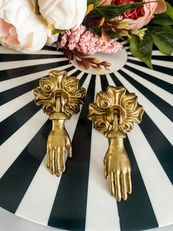 Single Gold Metal Drawer Door Pulls Cabinets Knobs Pendant Handles Vintage