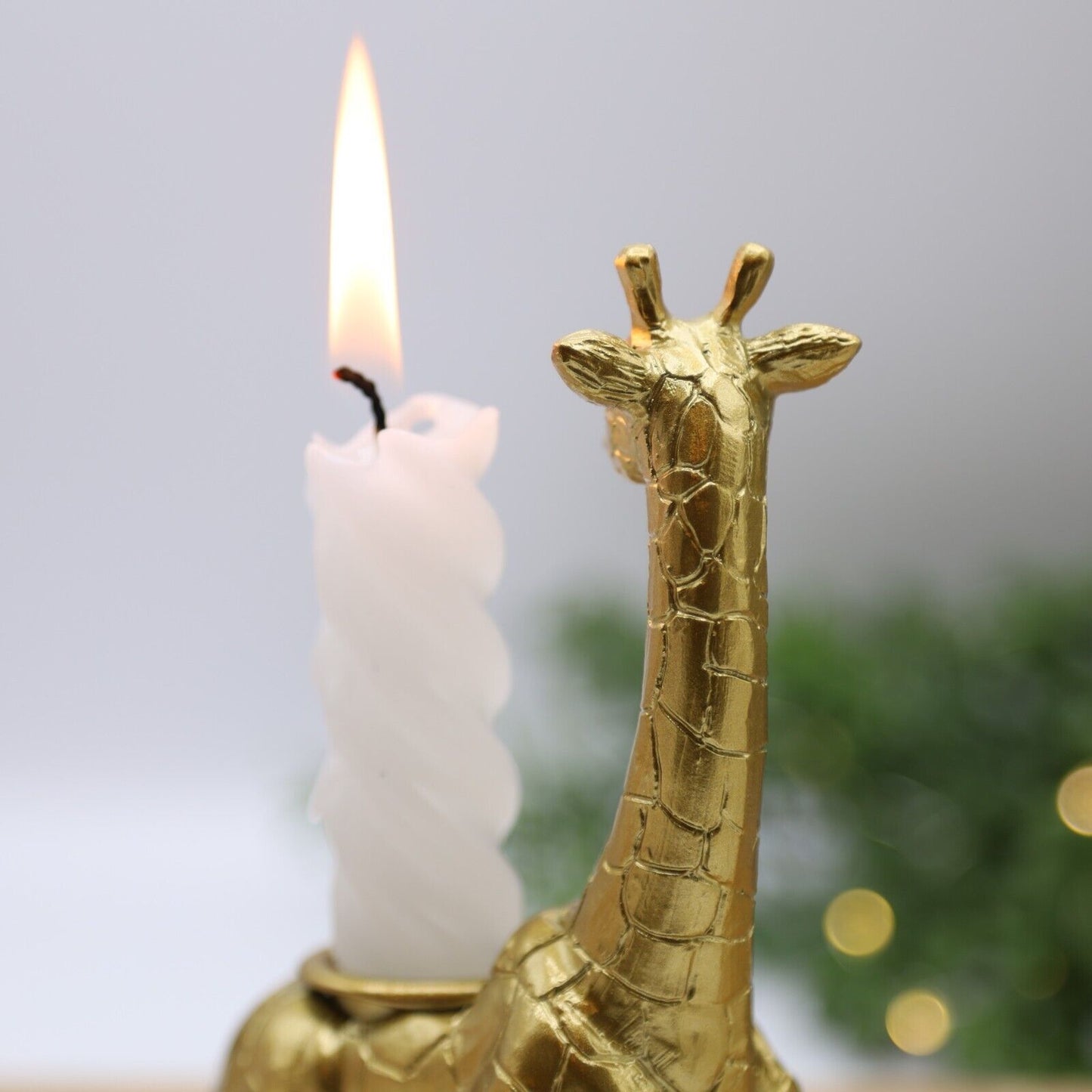 Gold Giraffe Animal Statue Candlestick Candle Holder Realistic Decor Ornament