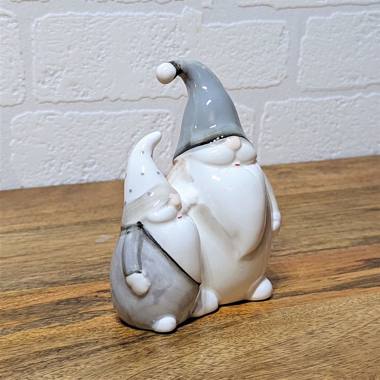 Santa Ceramic Christmas Pair Xmas Decoration Ornament Statues Santa Claus Figure
