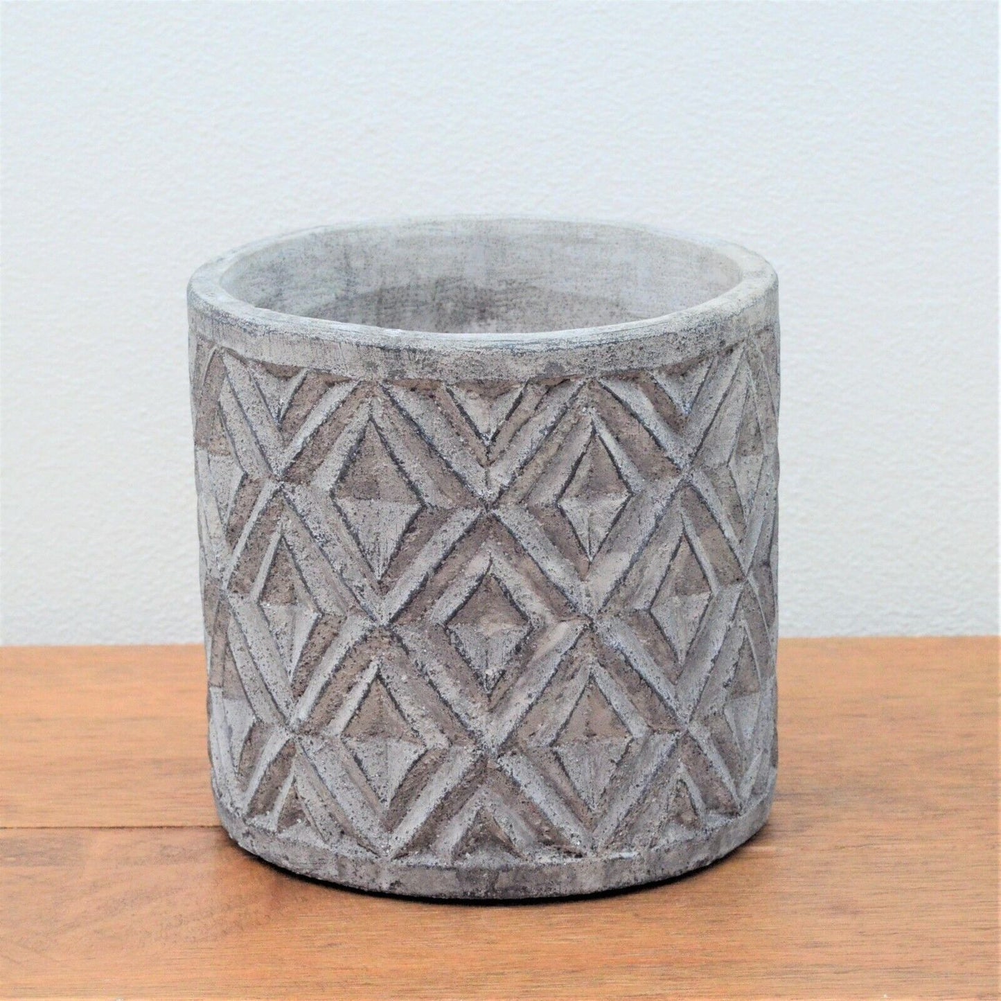 Grey Stone Planter 14cm Round Herb Flower Plant Pot Window box Indoor Outdoor