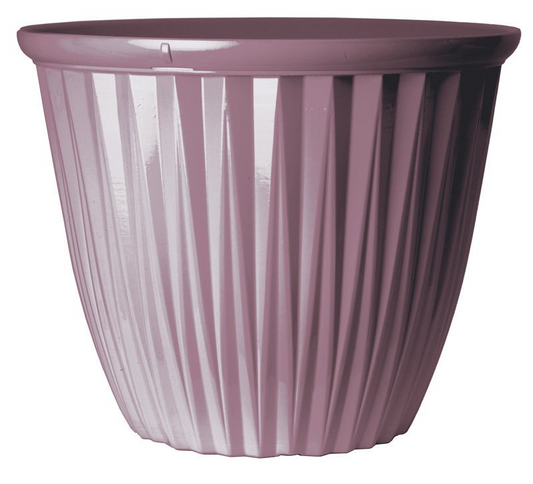 Round Plastic Purple Plant Pot 38cm Outdoor 22L Garden Planter Glossy Effect