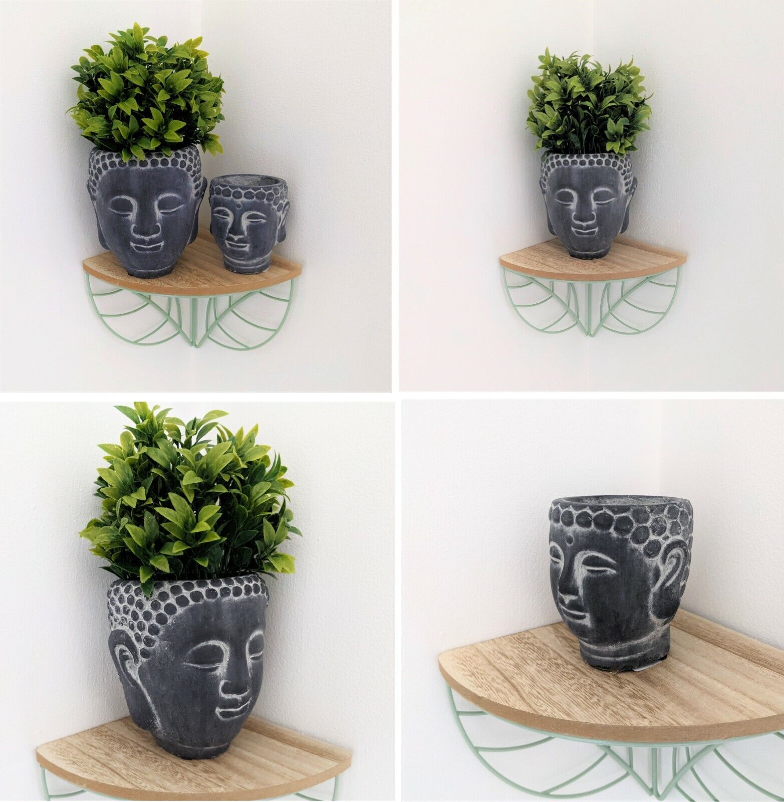 Garden Ornament Plant Pot Planter Buddha Head Zen Decoration Outdoor Indoor