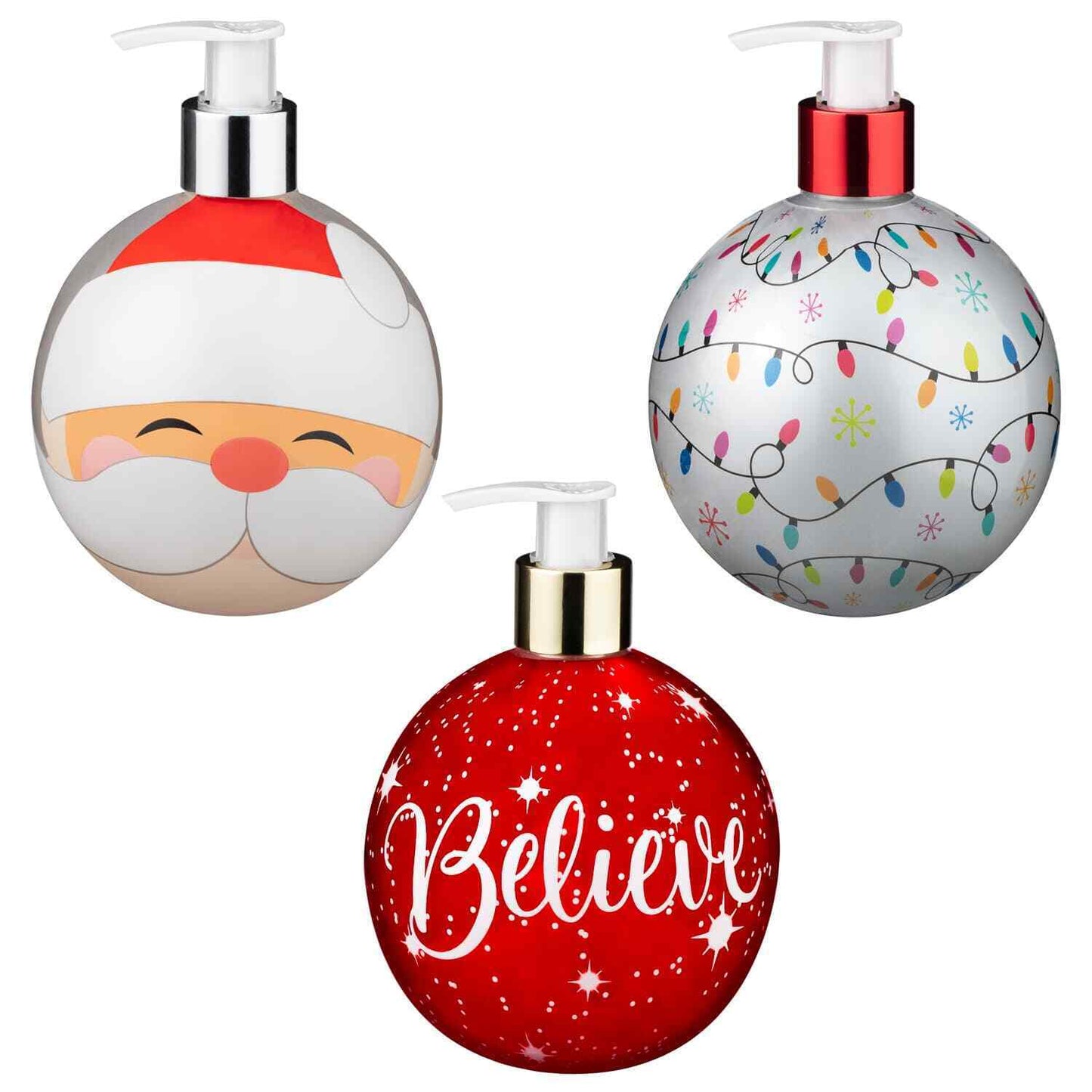 500ml Filled Scented Christmas Festive Bauble Xmas Hand Wash in Soap Dispenser