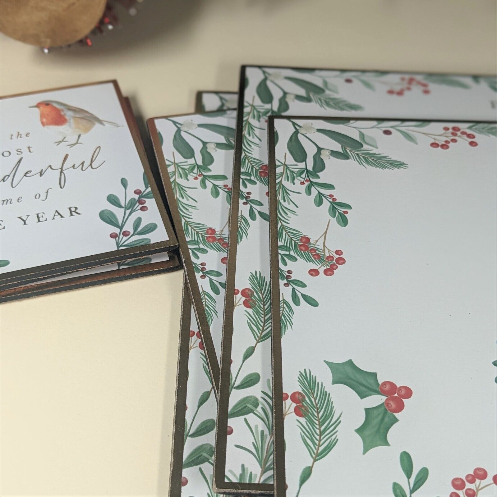 Set of 4 Christmas Table Placemats Coasters Dining Surface Protector Cork Mats