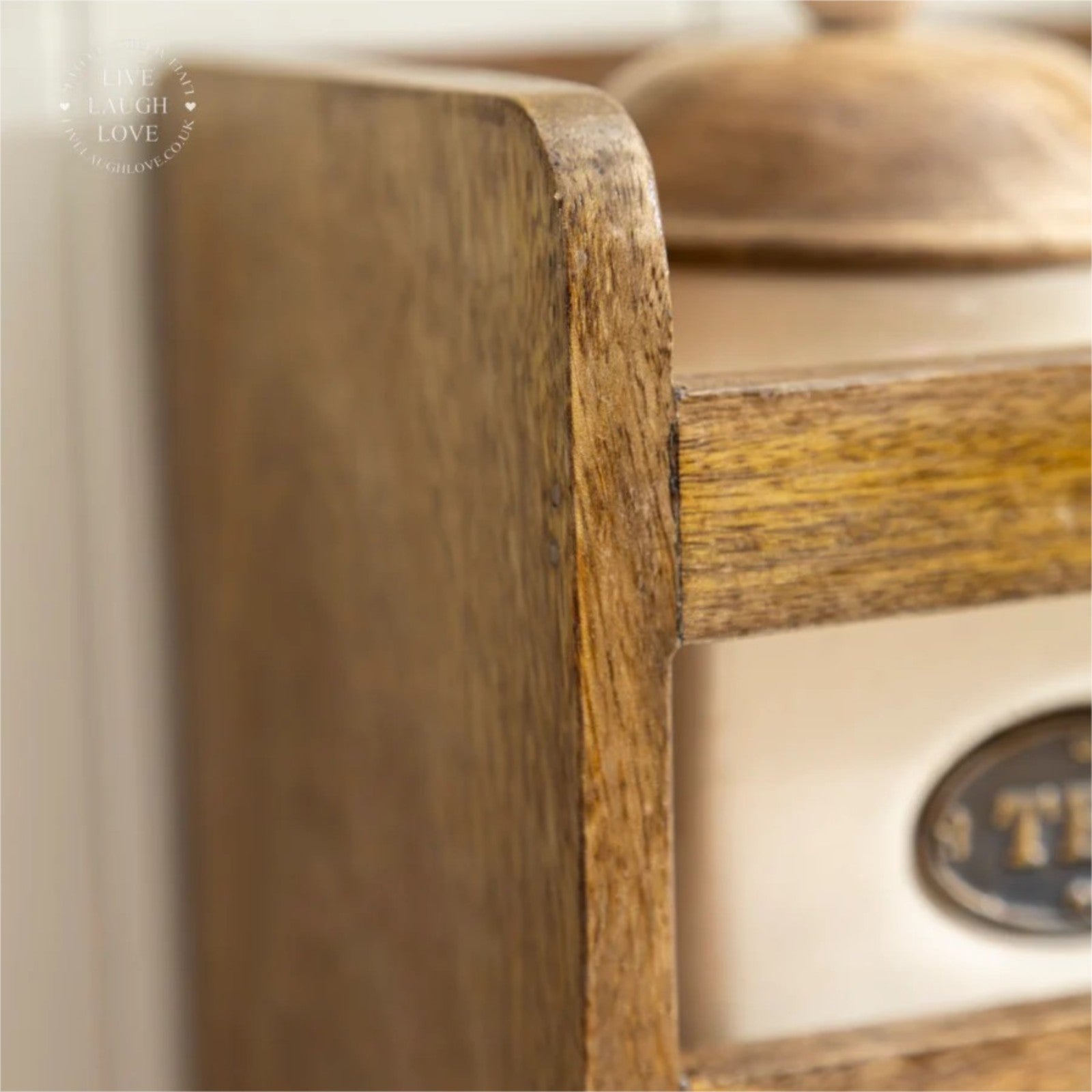 Rustic Wooden Kitchen Wall Rack 3 Ceramic Tea Coffee Sugar Jars Paper Roll Bar