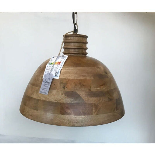45cm Large Wooden Pendant Ceiling Light Shade Living Room Drum Shape Hanging