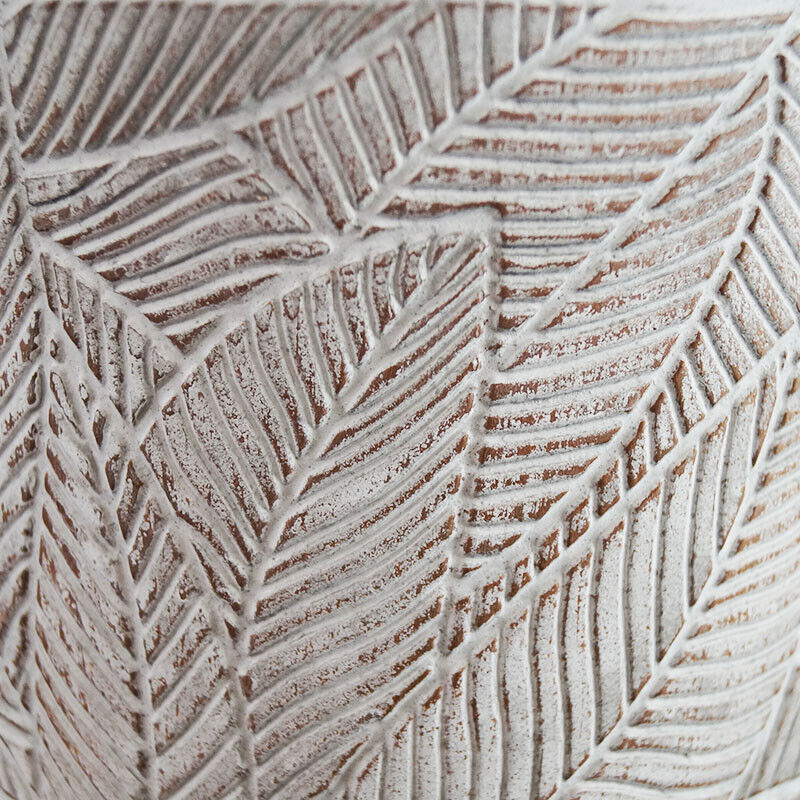 14cm Natural Leaves Ceramic Indoor Plant Pot Holder Herb Cover Planter On Feet