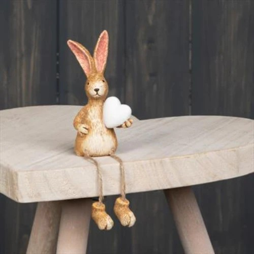 Resin Rabbit Ornament Standing and Sitting Easter Occasion Shelf Sitter Decor