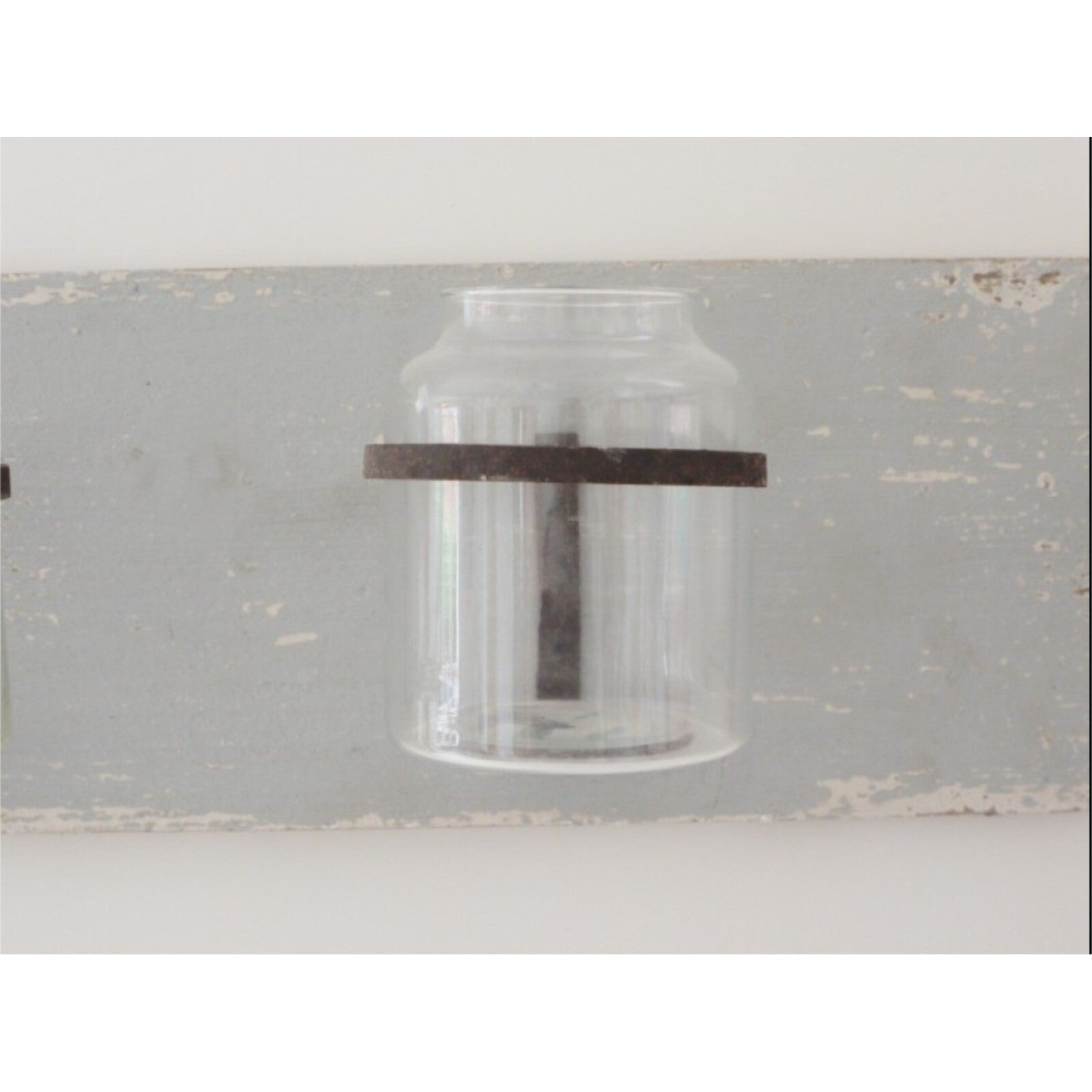 3Pc Glass Jars on Wooden Base Wall Mounted Flower Holder Vase Home Decor Gift