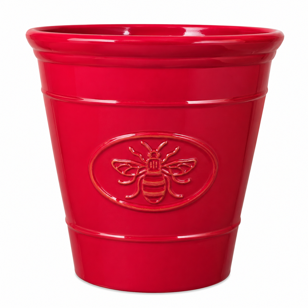 Rose Plastic Bee Plant Pot 40cm 34L Glossy Indoor Outdoor Garden Flower Planter