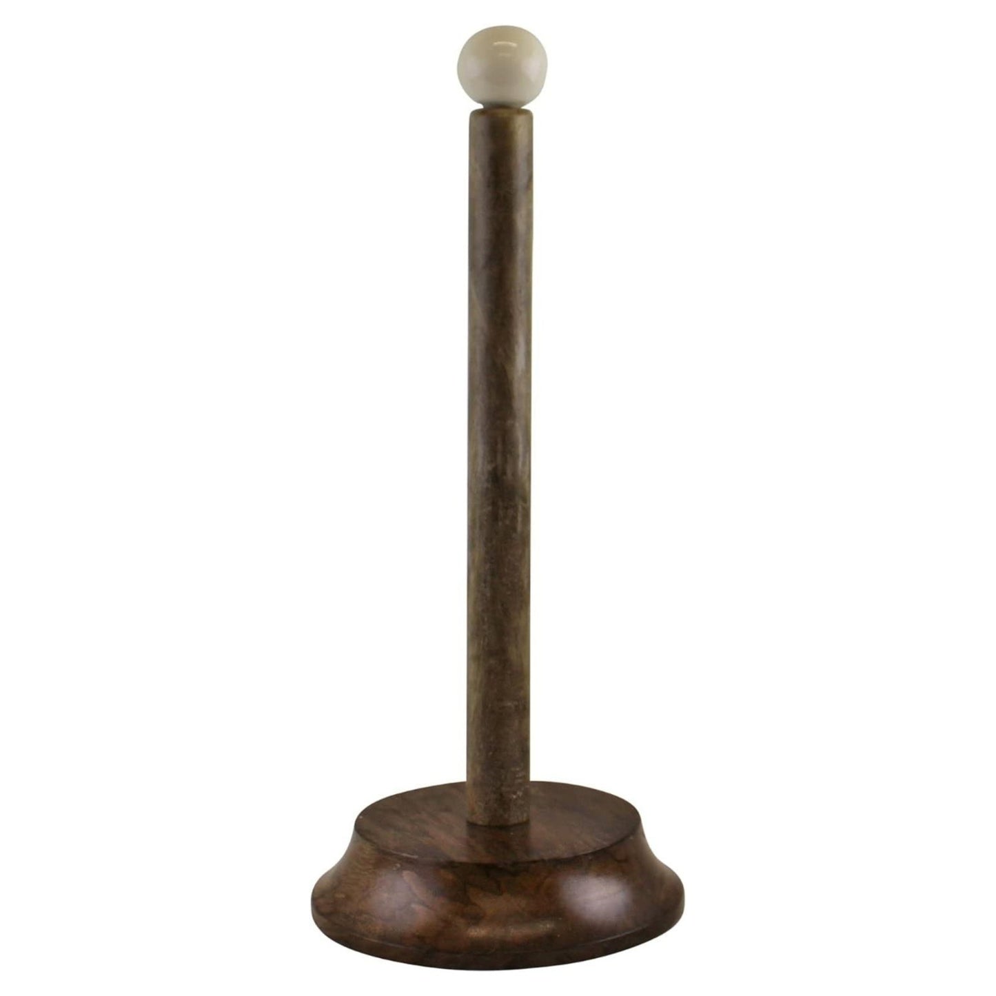 Brown Wood & Ceramic Kitchen Roll Holder French Paper Towel Holder Tissue Stand