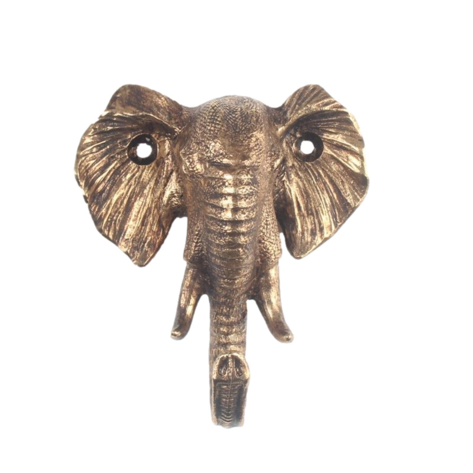2Pc Antique Copper Metal Elephant Wall Hook Coat Hat Keys Ornament Hanger Hook