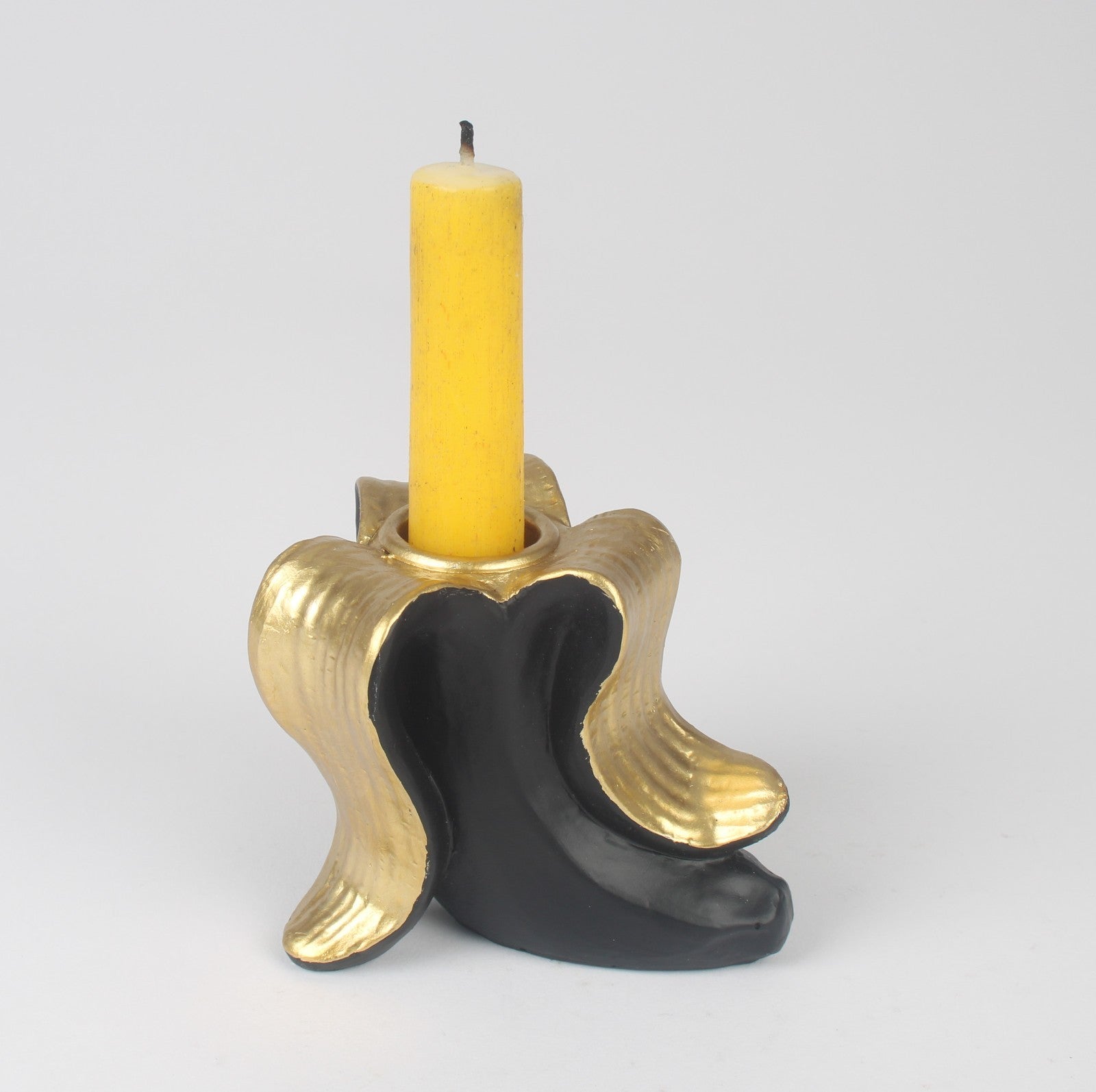 Resin Gold & Black Banana Candle Holder Dinner Candle Holder Table Top Ornament