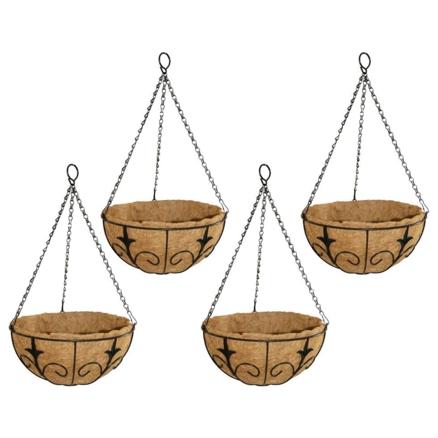 Metal Hanging Basket 30cm with Natural Coco Liner Flower Basket Indoor Planter