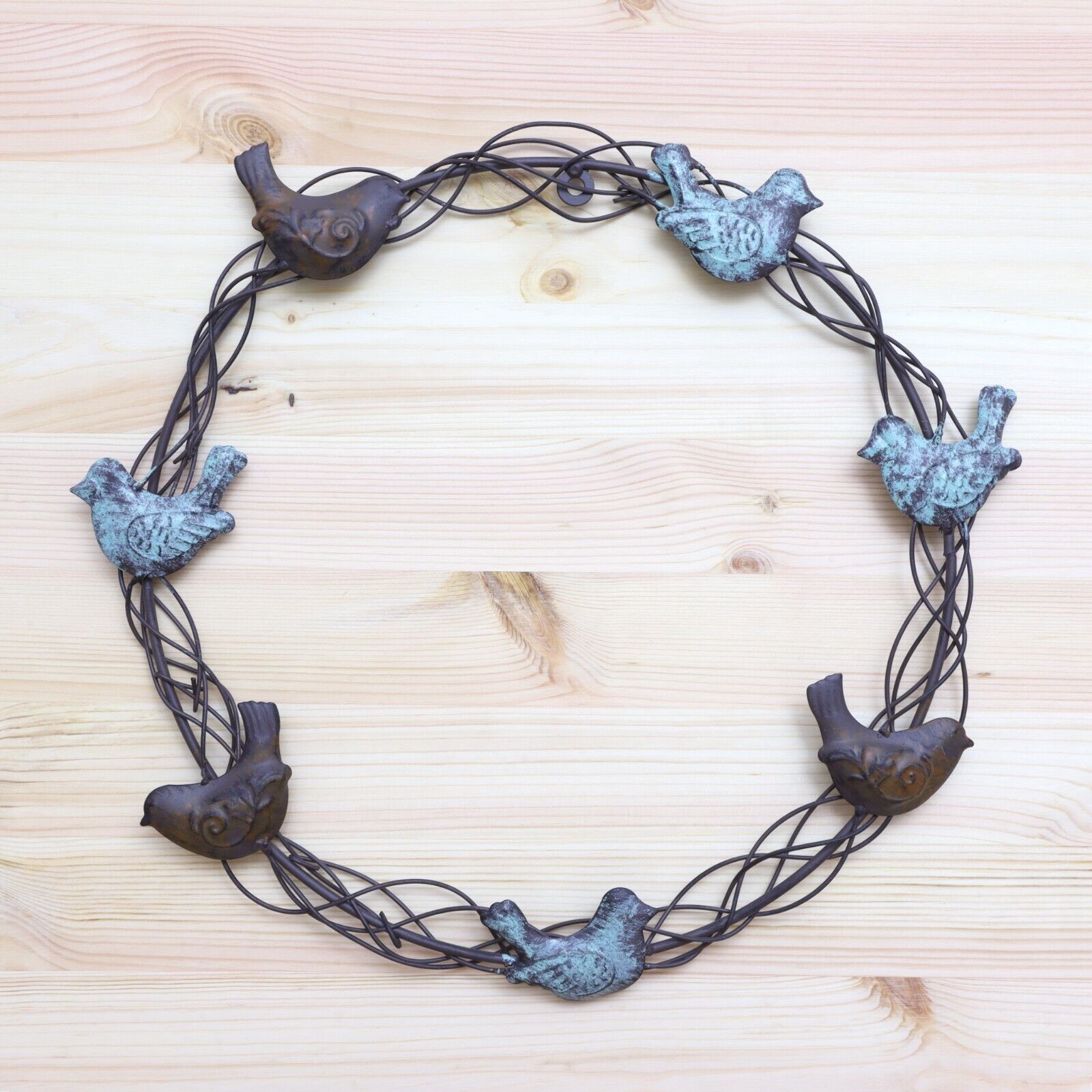 35cm Metal Wreath Birds Shabby Chic Vintage French Country Style Door Wall Decor