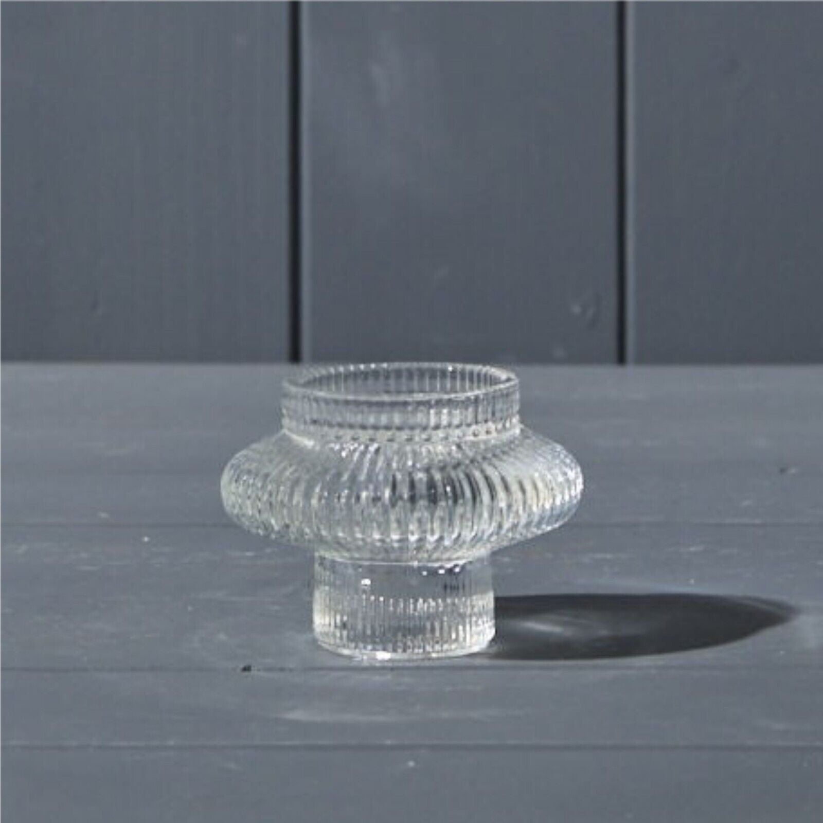 4Pc Clear Glass Two-Way Candle Holder Tea Light Candle Wedding Party Table Decor