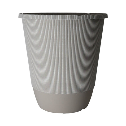Round Large Grey Plastic Plant Pot 35cm Tall 21L Garden Outdoor Planter Cover