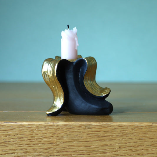 Resin Gold & Black Banana Candle Holder Dinner Candle Holder Table Top Ornament