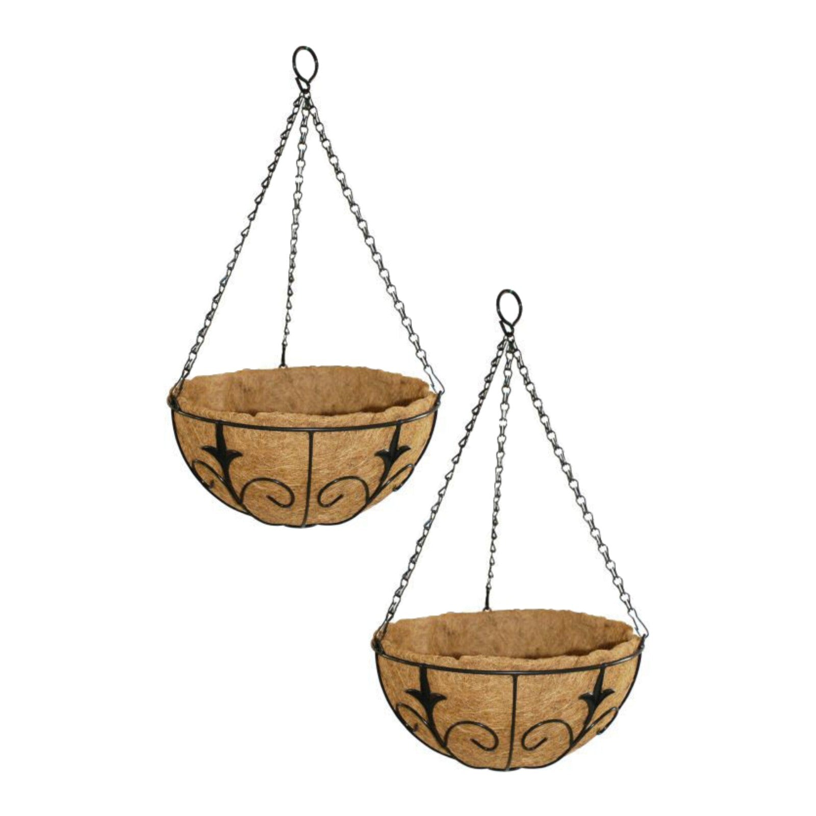 Metal Hanging Basket 30cm with Natural Coco Liner Flower Basket Indoor Planter