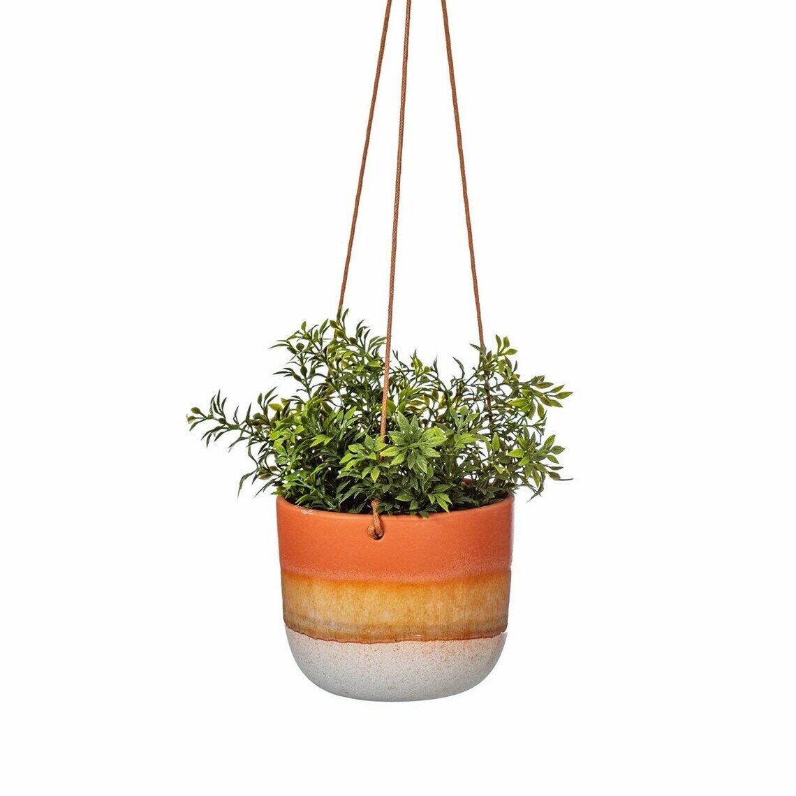 Ombre Effect Hanging Plant Pot Cover Planter Ceramic Rope Hanging Planter Yellow