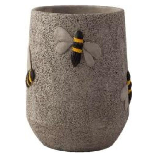 Grey Cement Bee Planter Indoor Home Decorative 14cm Herb Plant Pot Cover Gift