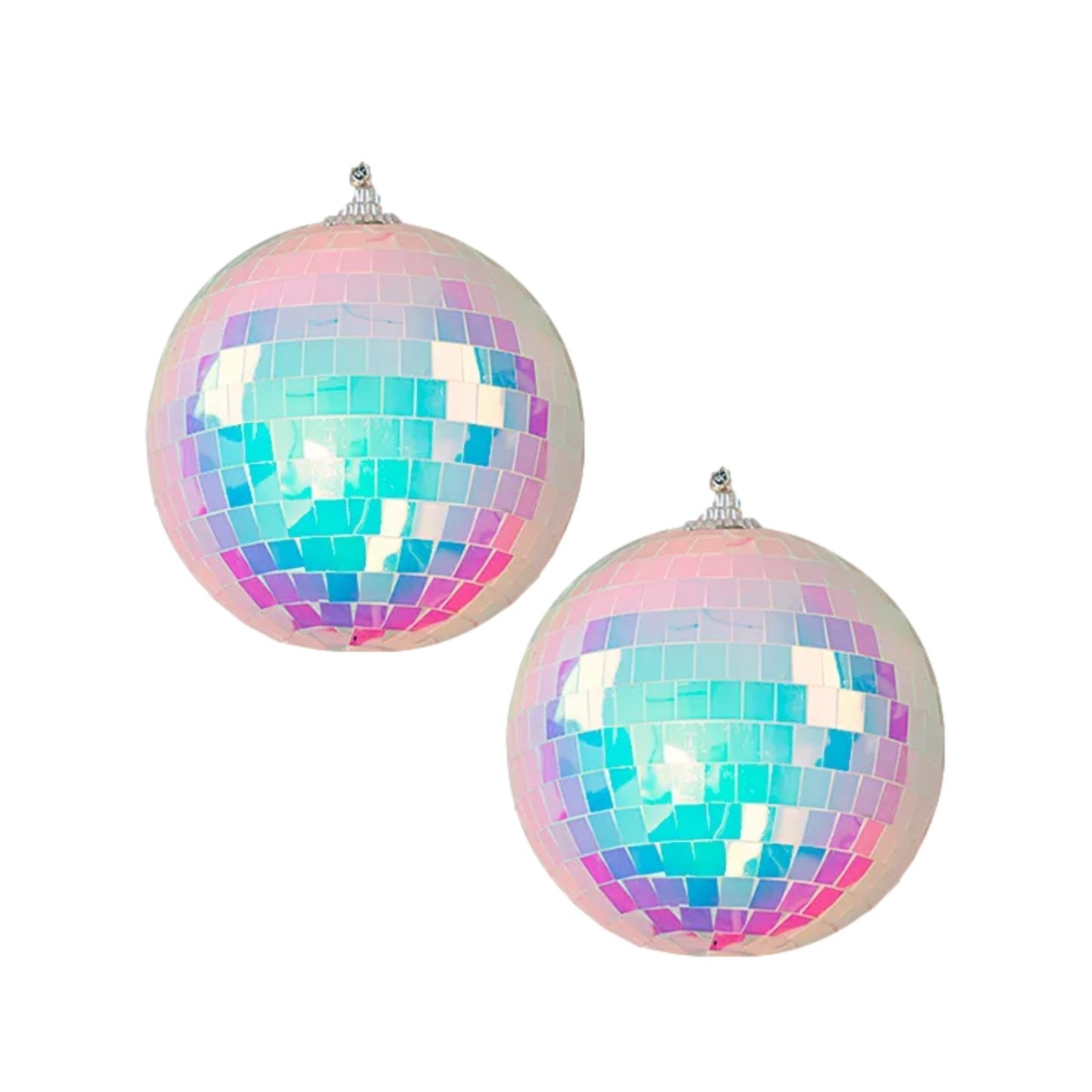Disco Christmas Tree Hanging Iridescent Mirror Ornaments Xmas Festive Home Party