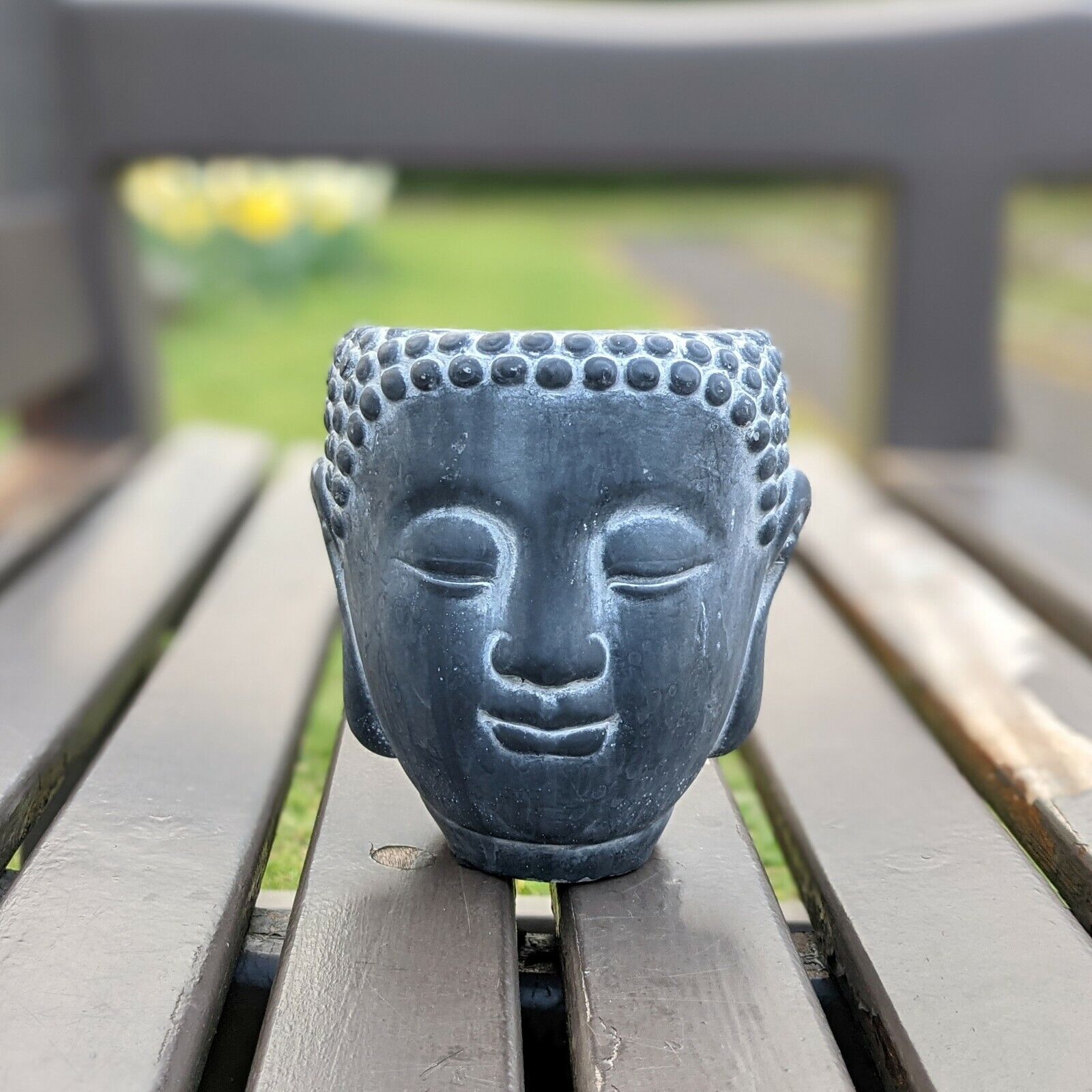Buddha Head Plant Pot Cover Indoor Kitchen Herbs Cement Planter Vase Budha Face