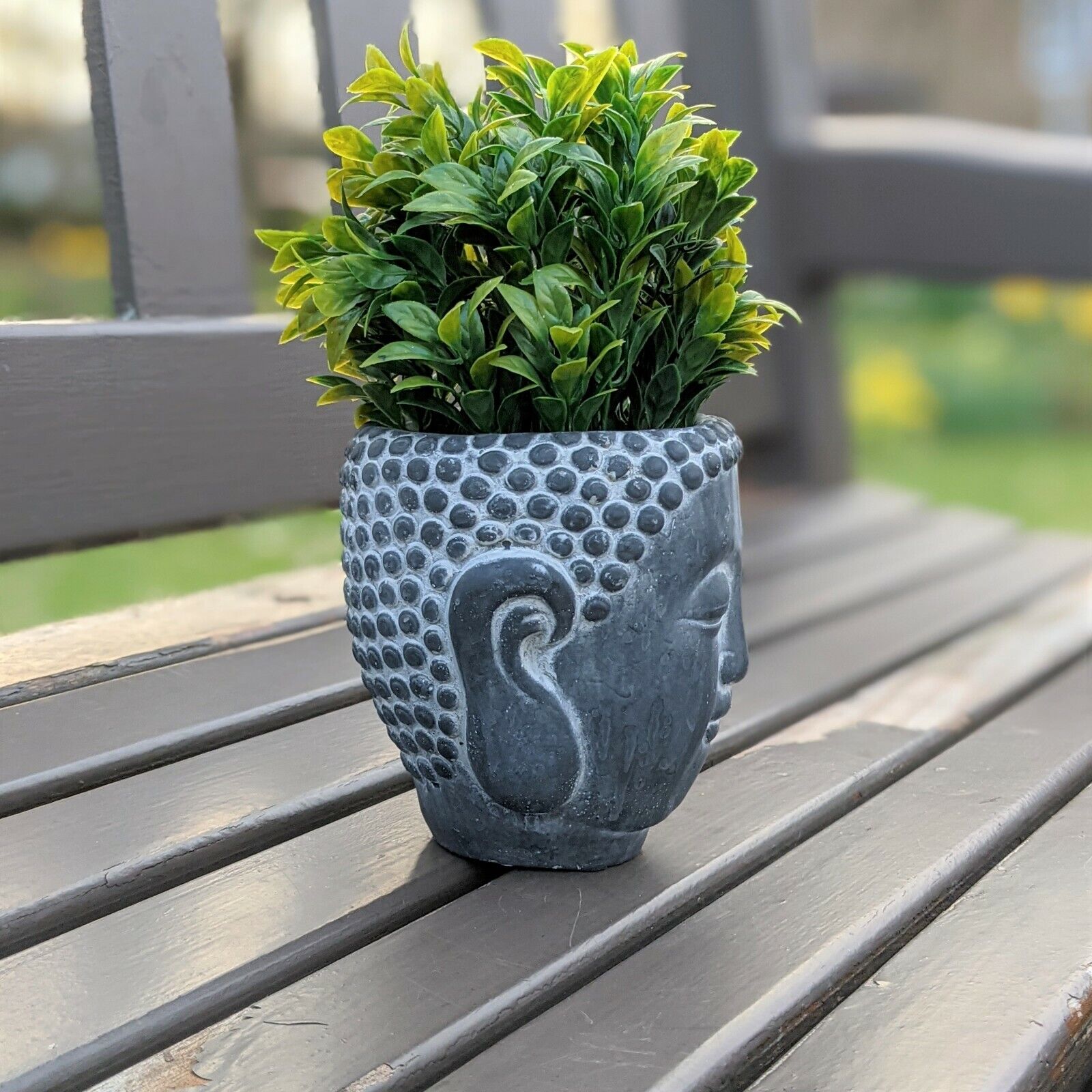Buddha Head Plant Pot Cover Indoor Kitchen Herbs Cement Planter Vase Budha Face