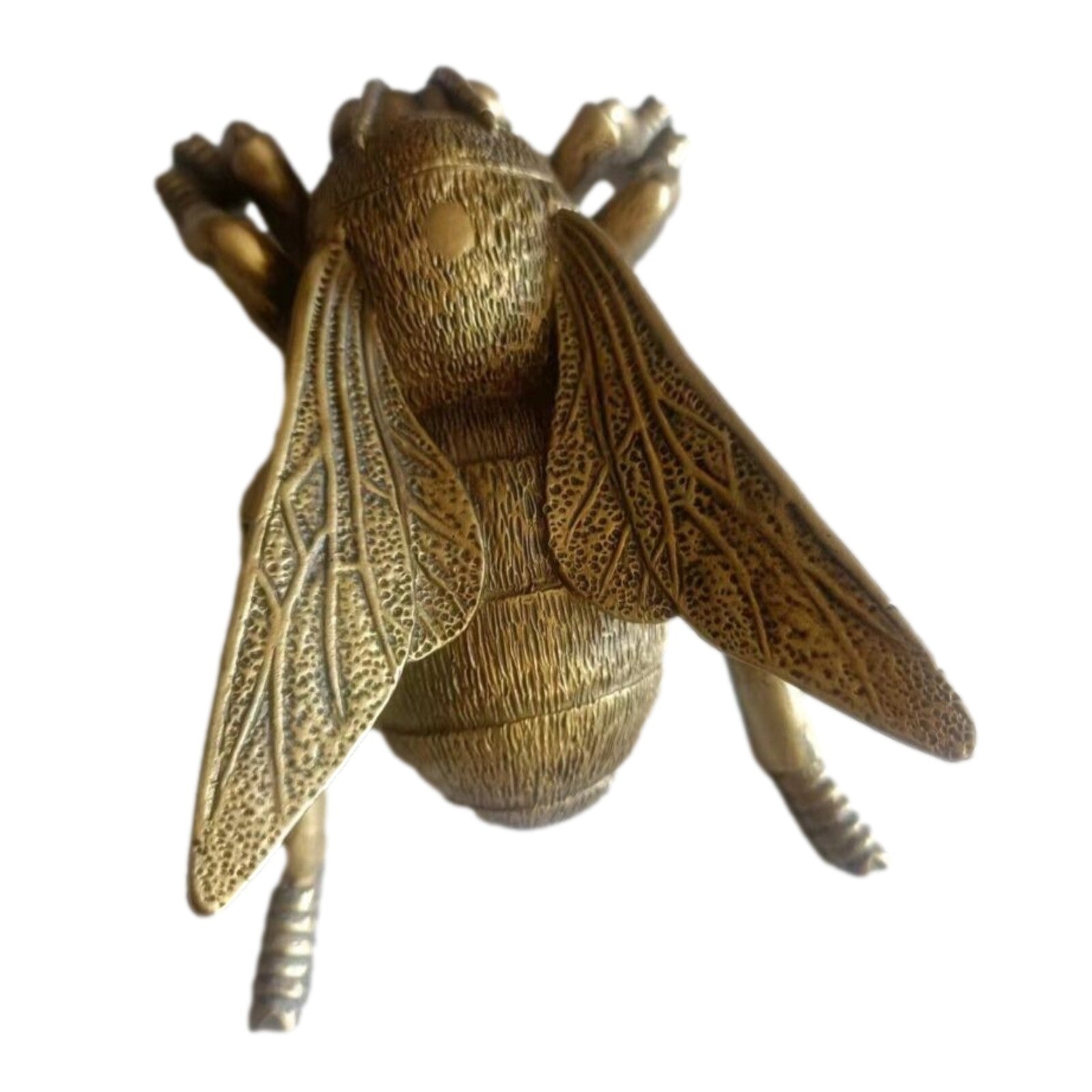 Resin Gold Bumble Bee Statue Shelf Sitter Home Decorative Ornament Figurine
