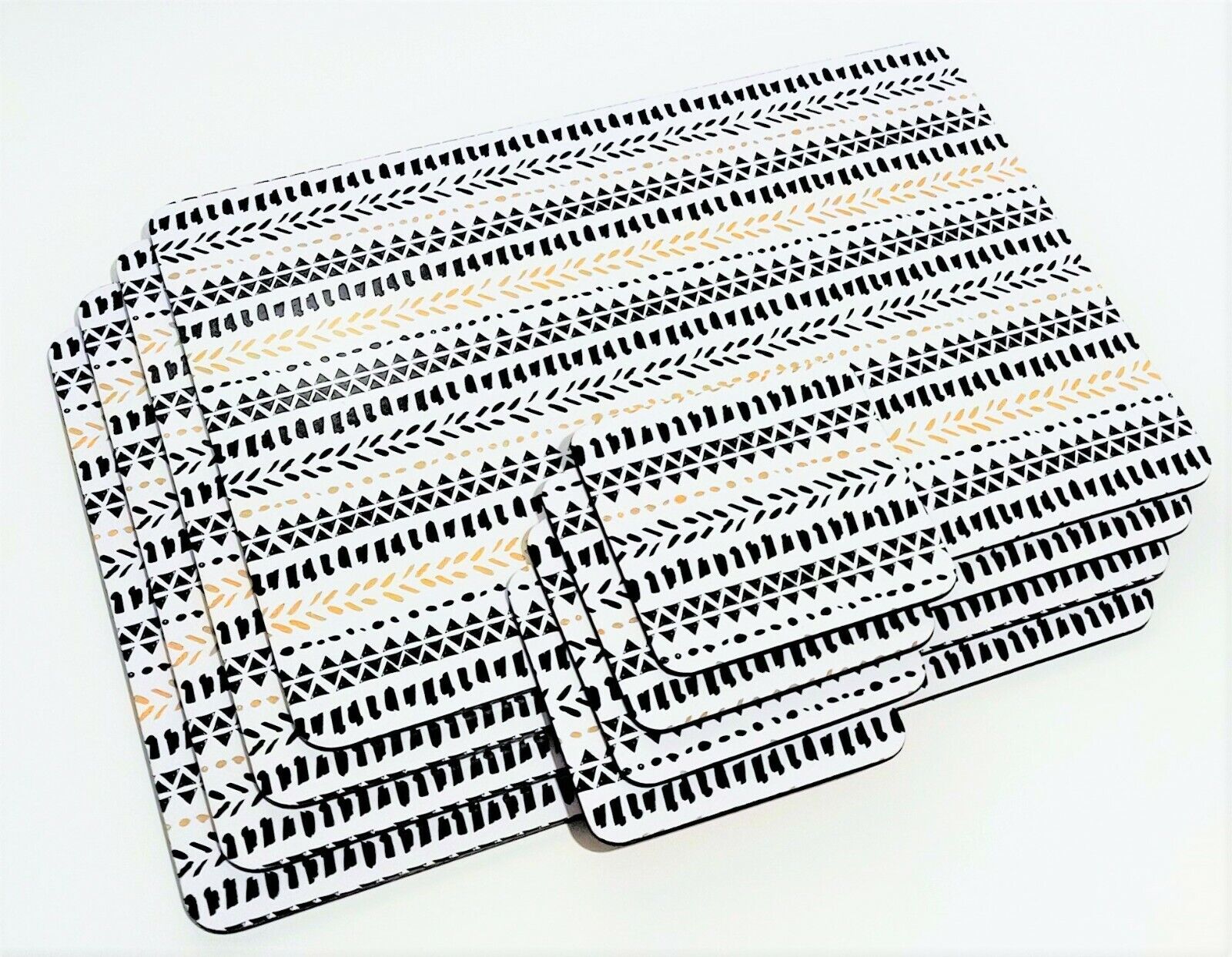 Set of 4 Marble Effect Geometric Table Placemats Coasters Dining Cork Mats 