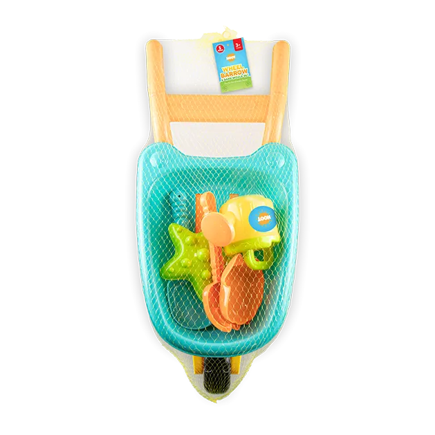 Wheelbarrow 5Pc Sand Tools Set Plastic Beach Garden Toys Kid Outdoor Toys Bucket