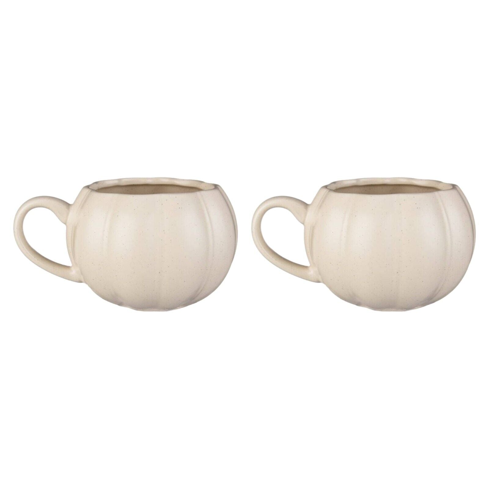 2Pc Ceramic Natural Pumpkin Shaped Round Mugs Coffee Tea Soup Cup Home Gift