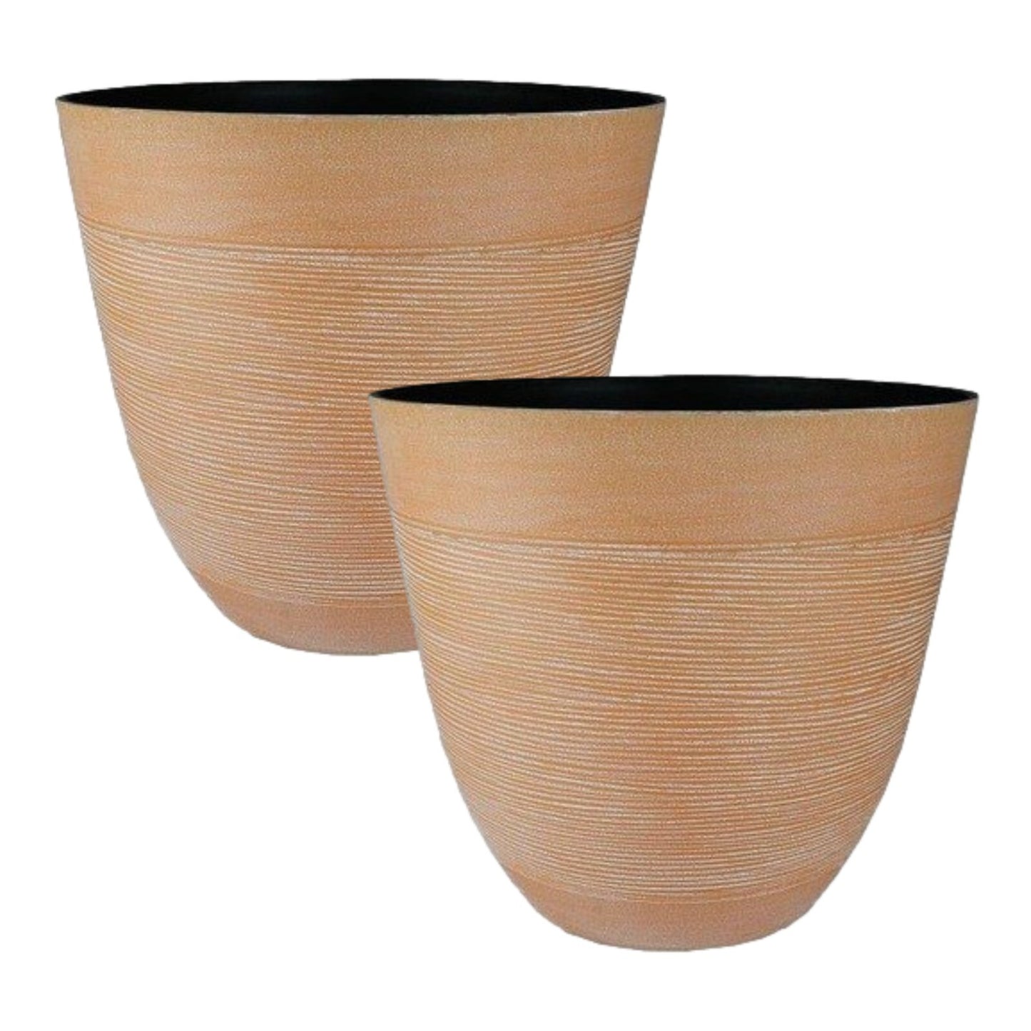 Round Plastic Terracotta Plant Pot 30cm Textured 13L Garden Outdoor Planter Pot