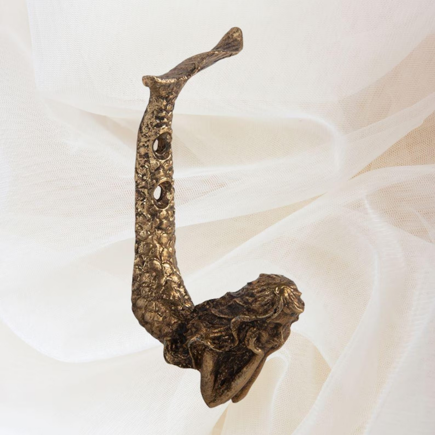Metal Gold Mermaid Wall Hook Vintage Nautical Coat Key Towel Hanger Bathroom
