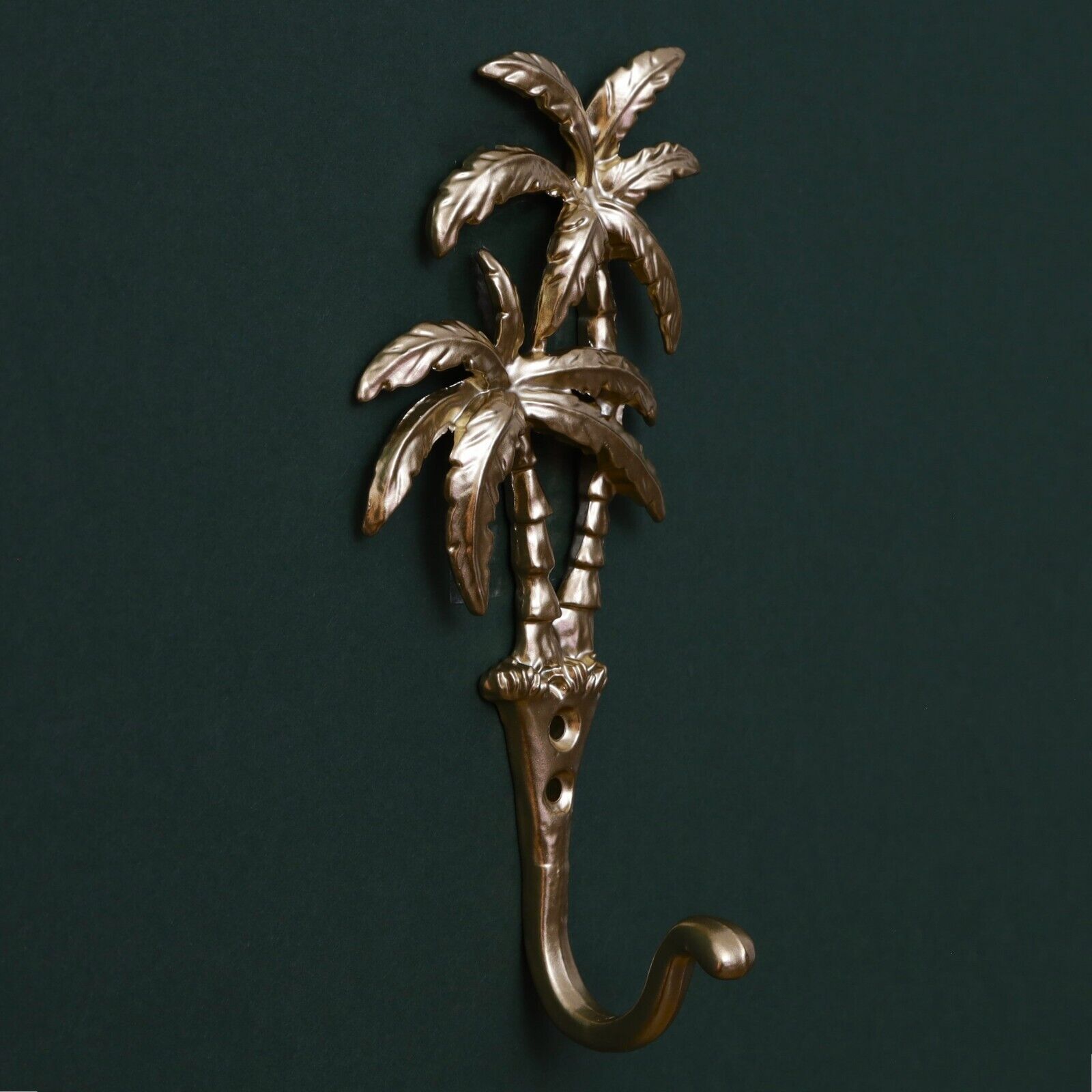 Palm Tree Gold Wall Hook Metal Clothes Scarf Leads Keys Hanger Home Decor Hooks