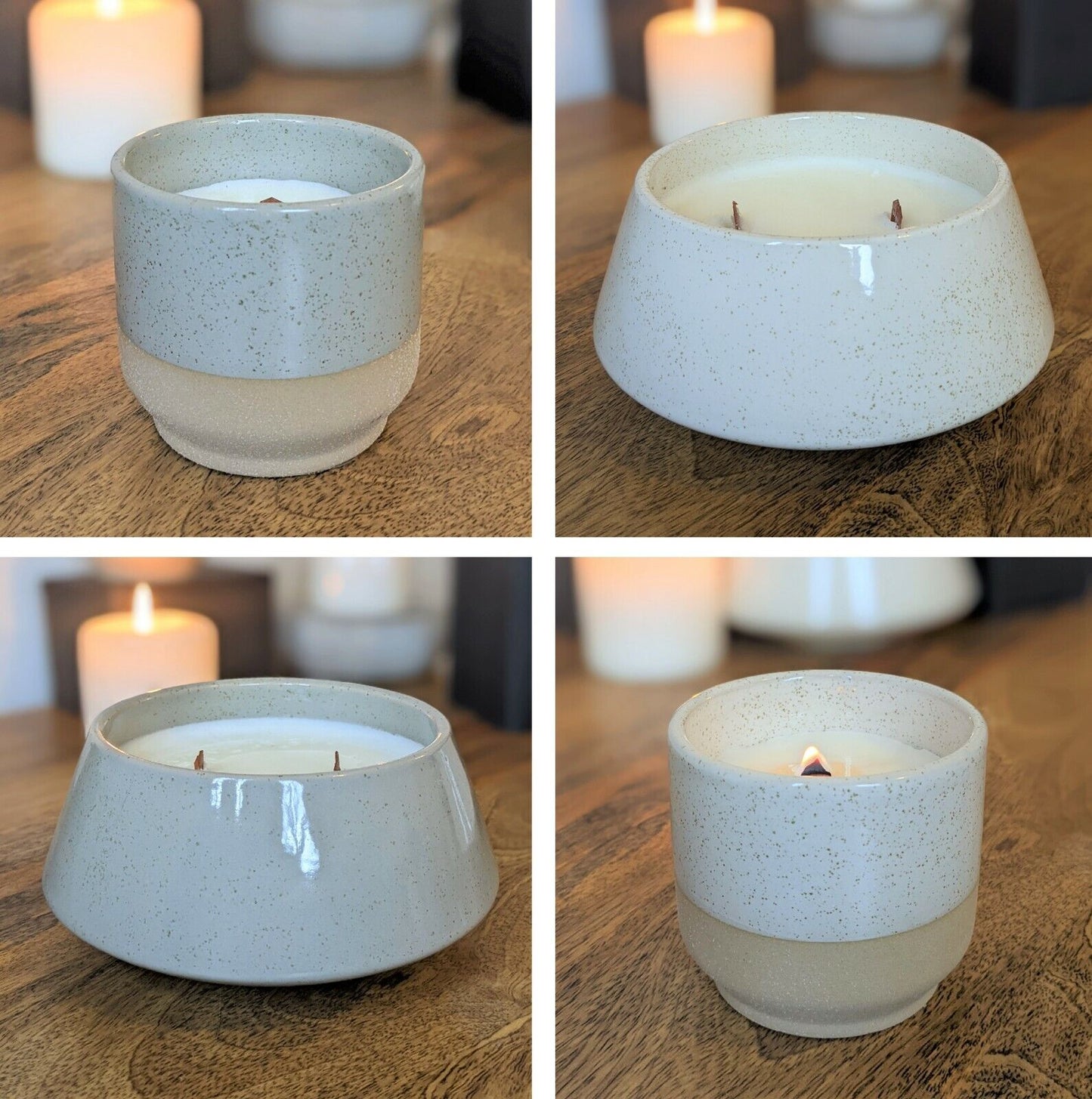 Wooden Wick Candle Single Double Wick Scanted Candle Jars Pots Vanilla Cedarwood