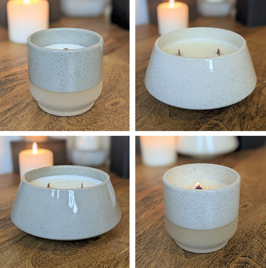 Wooden Wick Candle Single Double Wick Scanted Candle Jars Pots Vanilla Cedarwood
