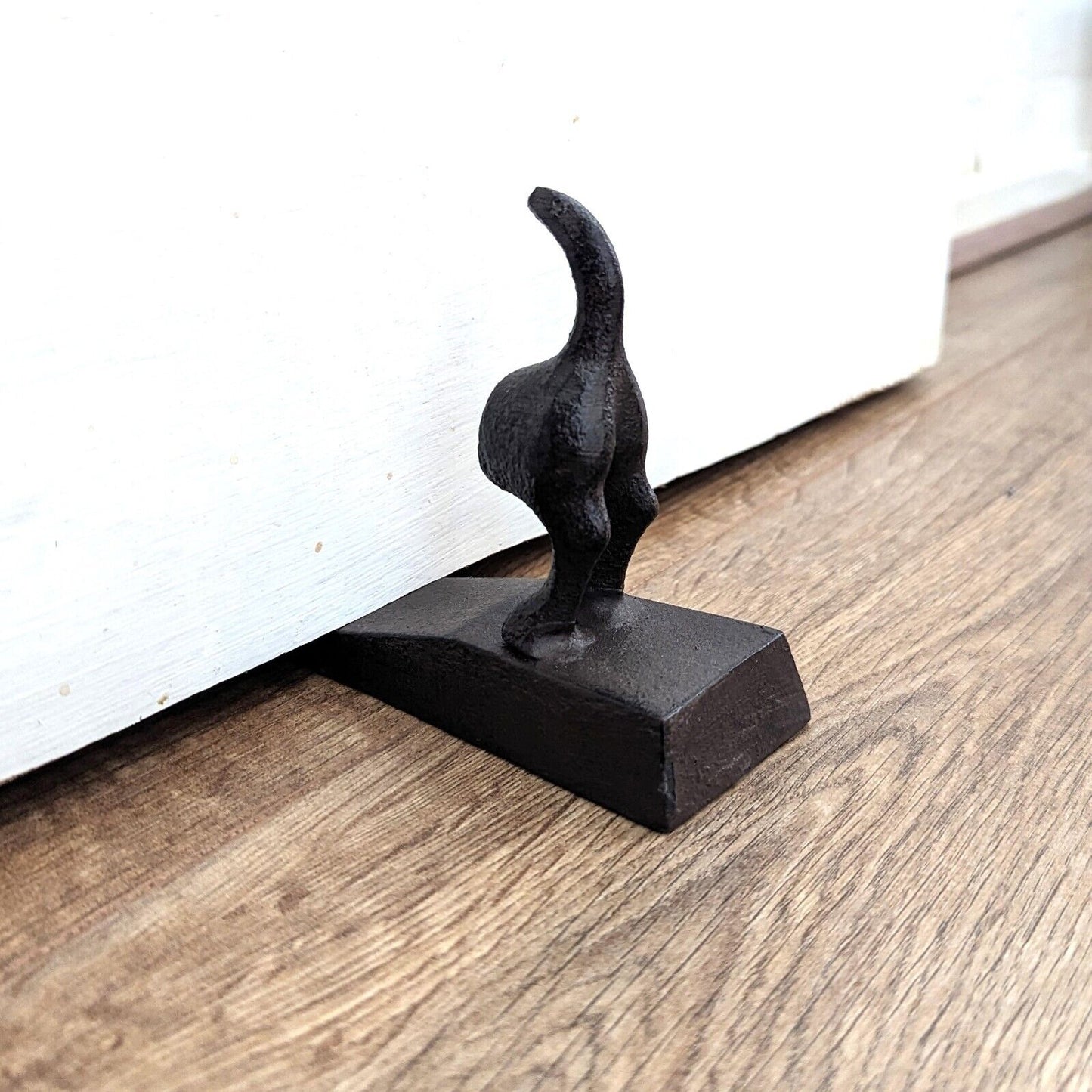 Dog Tail Cast Iron Metal Doorstopper Heavy Door Wedge Shabby Chic Stopper