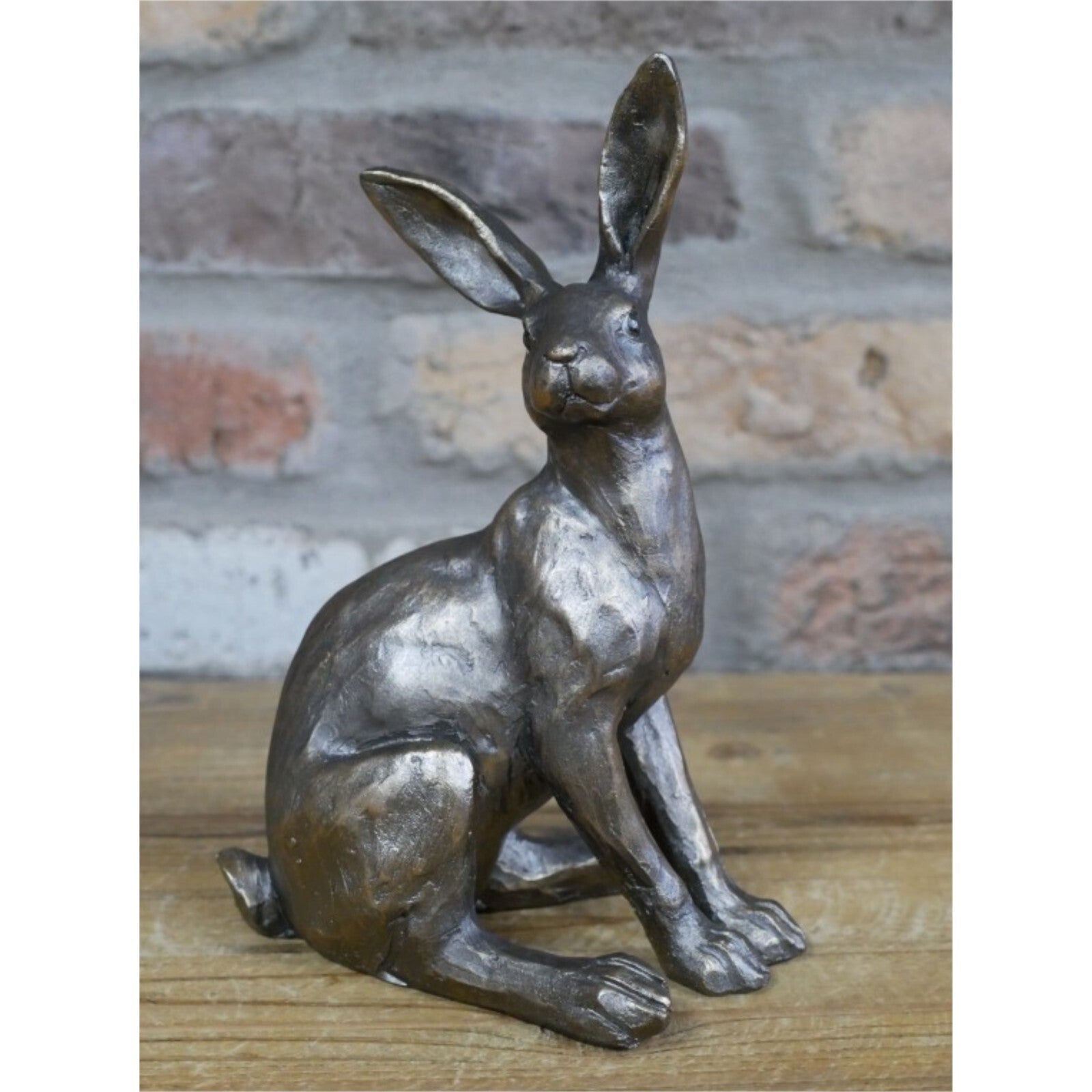 Resin Sitting Hare Figurine Statue Decorative Ornament Bronze Rabbit Sculpture