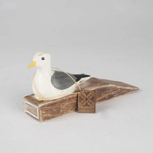 Wooden Seagull Door Stopper Hand Carved Bird Door Wedge Rustic Heavy Door Holder