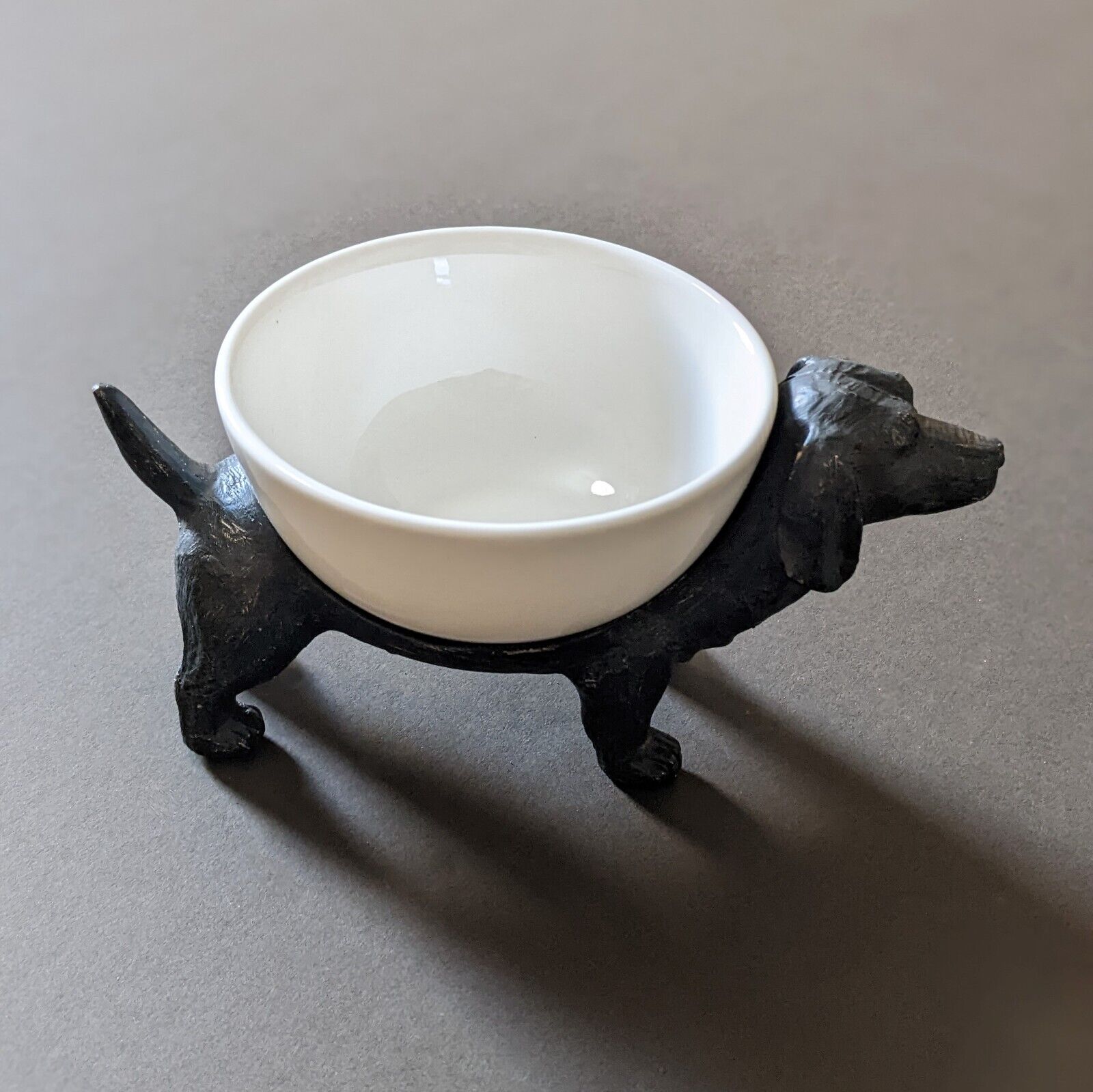 Dog Nibbles Food Snacks Serving Dish Bowl Animal Figurine Home Decor Gift