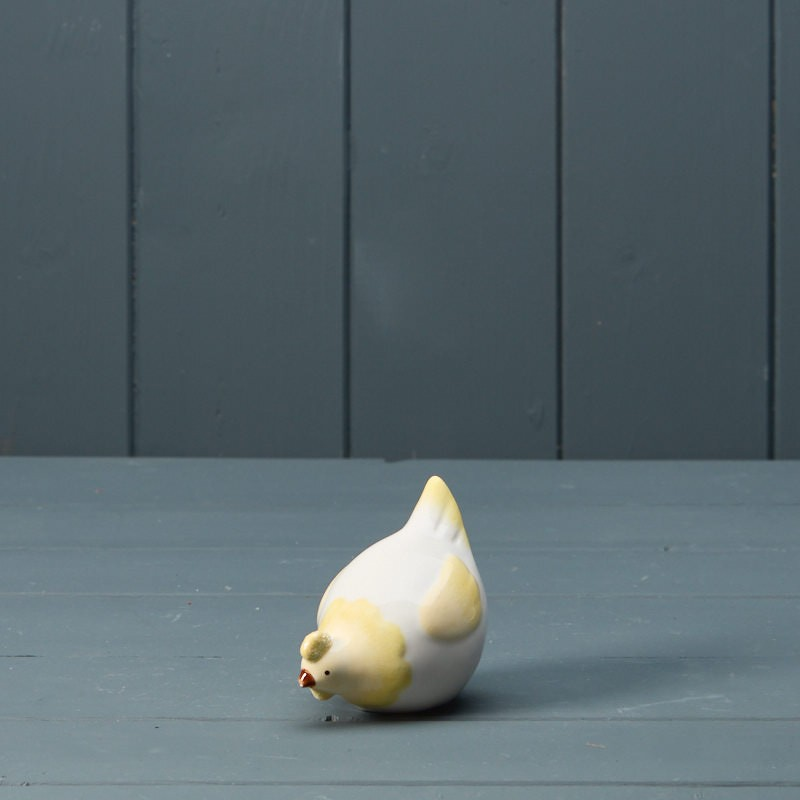 Ceramic Chicken Ornaments Multicolour Gloss Spring Home Shelf Sitter Figurine