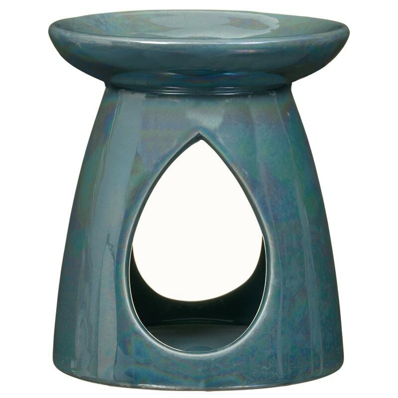 13cm Tall Ceramic Pearlised Fragrance Oil Wax Melt Burner Tealight Candle Holder