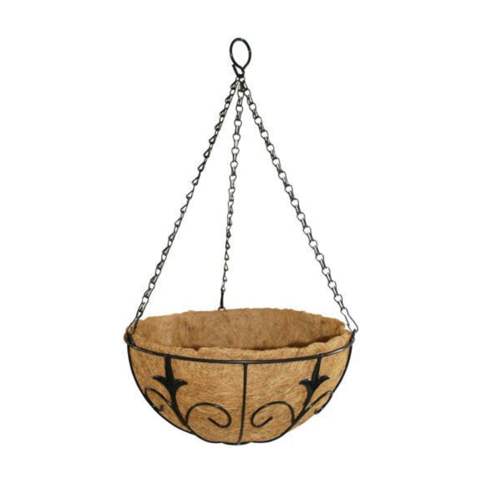 Metal Hanging Basket 30cm with Natural Coco Liner Flower Basket Indoor Planter
