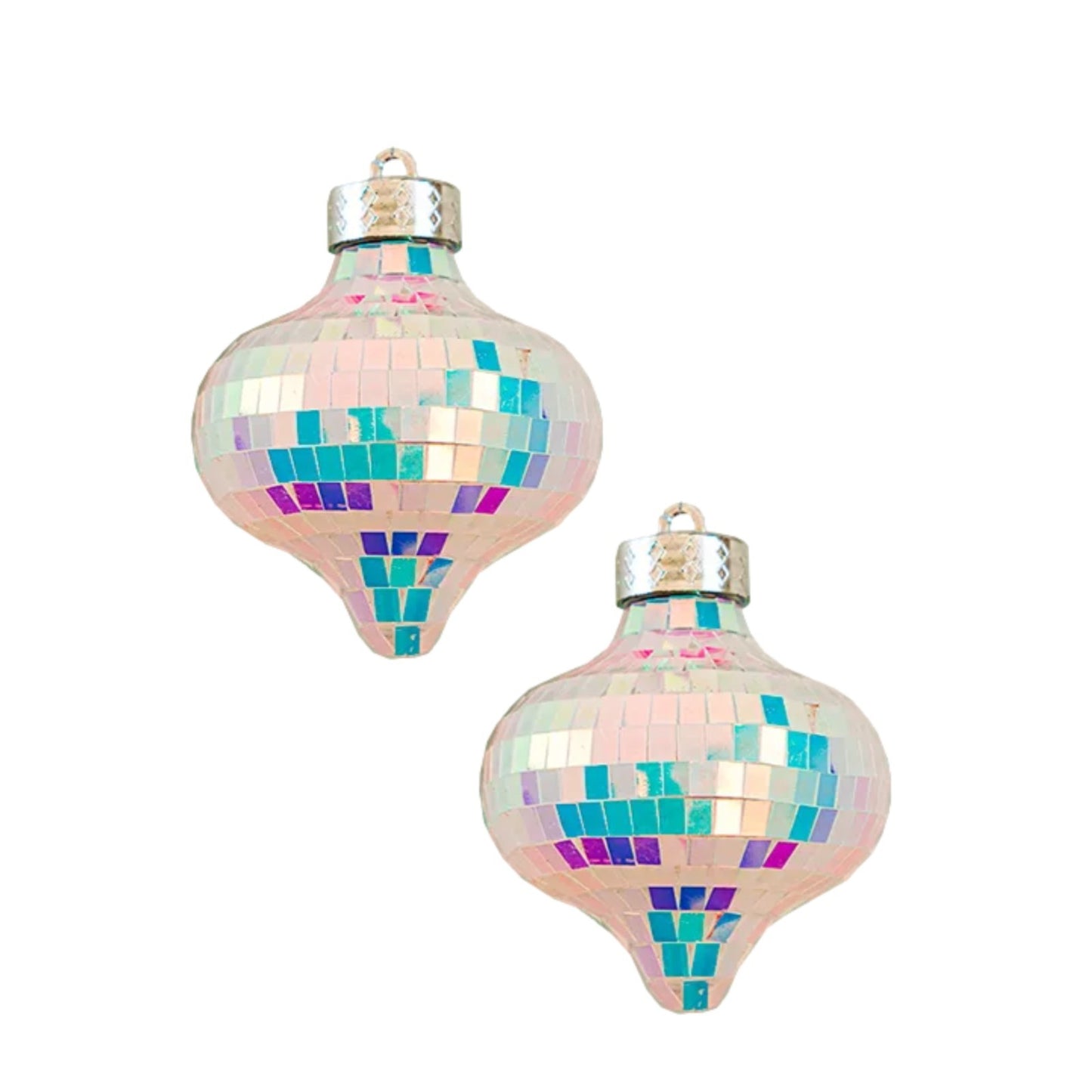 Disco Christmas Tree Hanging Iridescent Mirror Ornaments Xmas Festive Home Party