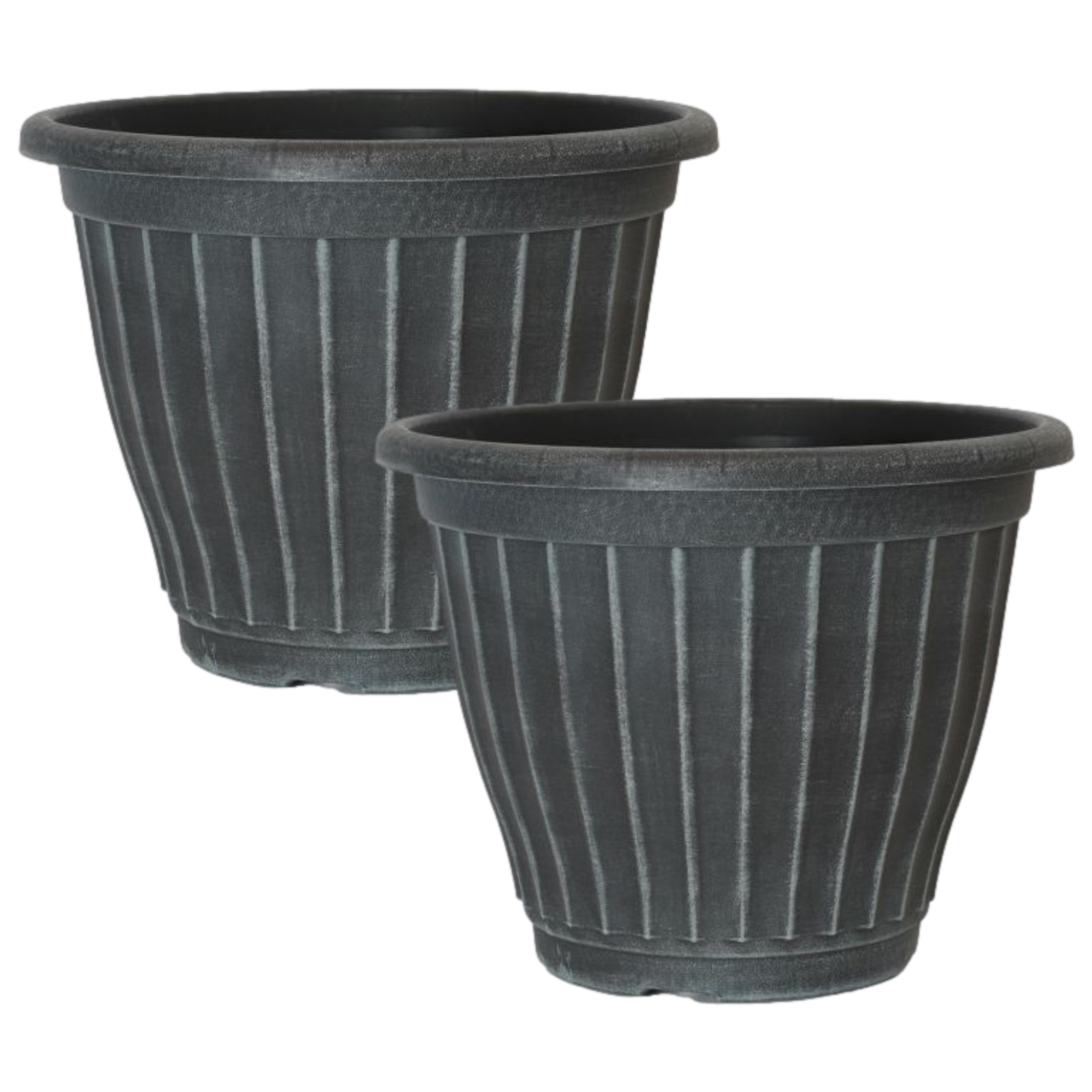 2Pc Plastic Large 30cm Castella Chalk Plant Pots 9.5L Outdoor Garden Planters