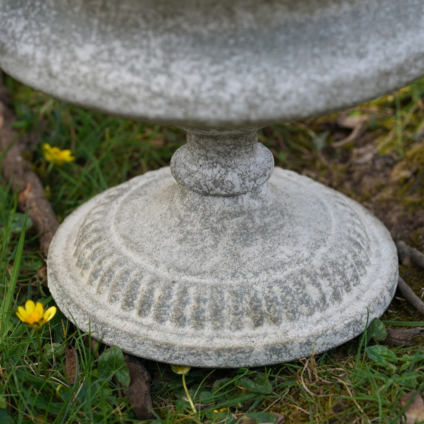 Vase with Handles Grey Urn  Wrought Iron 37cm Vintage Antique Planter Ornament